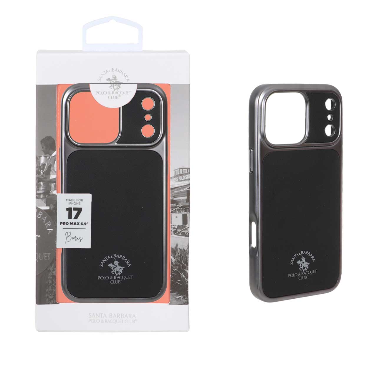 1570748 قاب اورجینال Polo Santa Barbara چرمی Apple iPhone 17 Pro Max - مشکی (پک دار) - تصویر 1