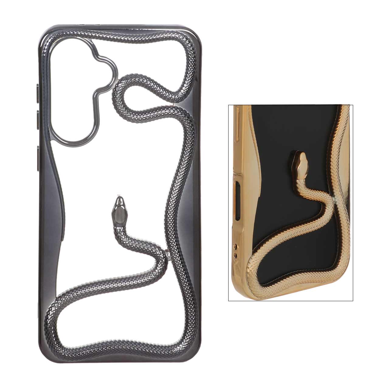 1570844 قاب الکتروپلیتینگ Snake مدل Samsung Galaxy A56 / A36 - مشکی - تصویر 1