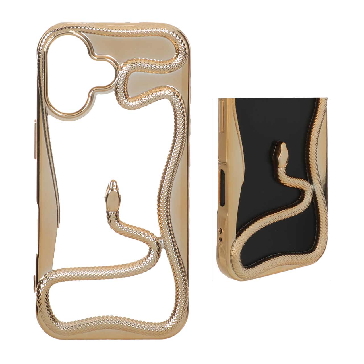 1570854 قاب الکتروپلیتینگ Snake مدل Apple iPhone 17 - طلایی - تصویر 1