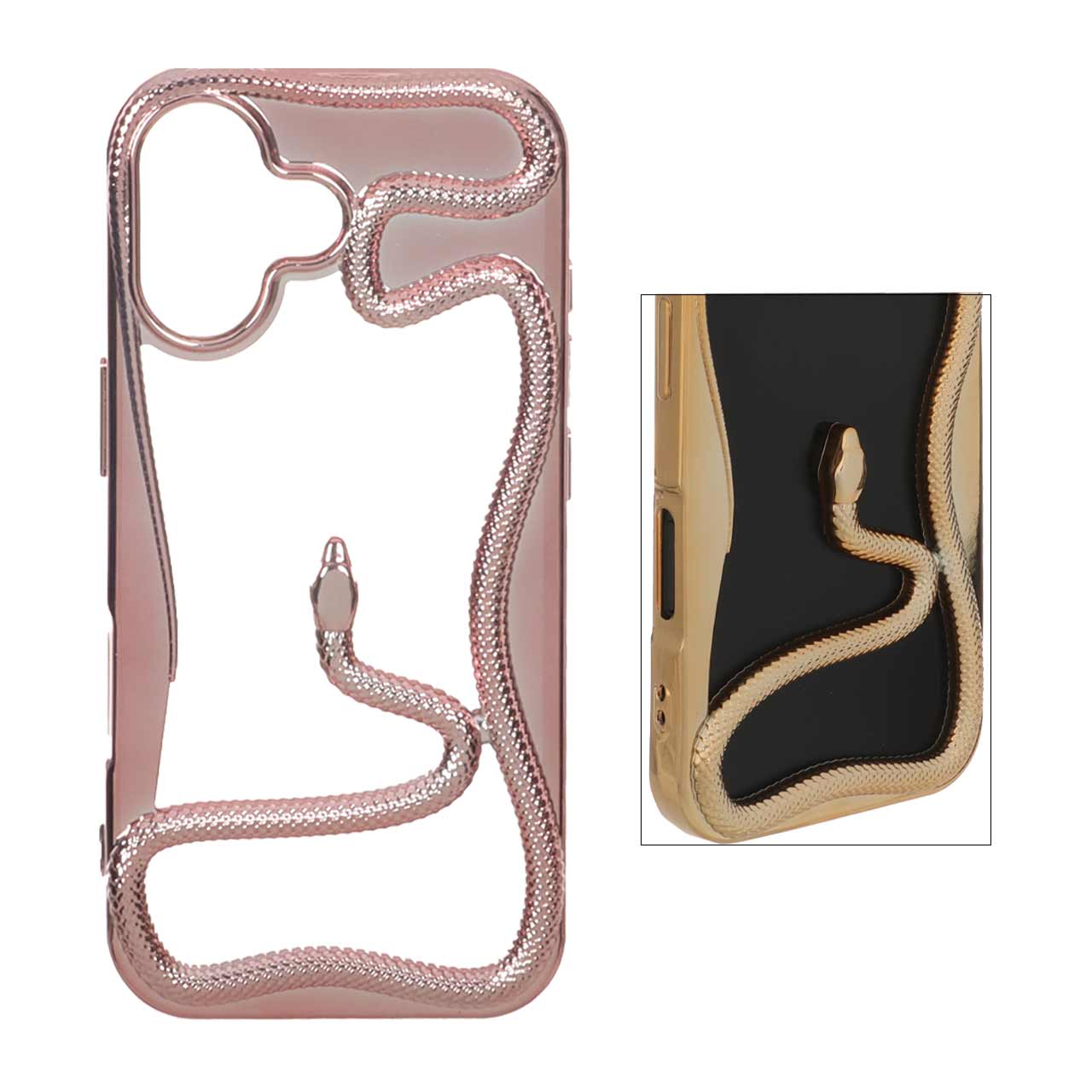 1570858 قاب الکتروپلیتینگ Snake مدل Apple iPhone 17 - رزگلد - تصویر 1