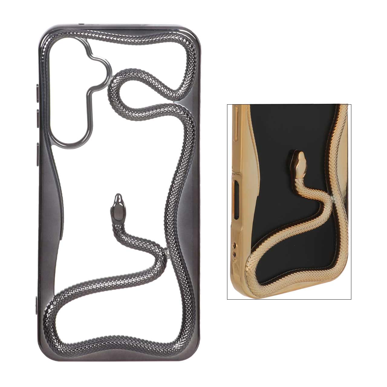 1570884 قاب الکتروپلیتینگ Snake مدل Samsung Galaxy A35 / A55 - مشکی - تصویر 1