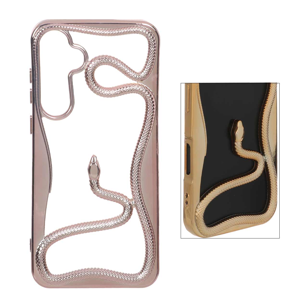 1570888 قاب الکتروپلیتینگ Snake مدل Samsung Galaxy A35 / A55 - رزگلد - تصویر 1