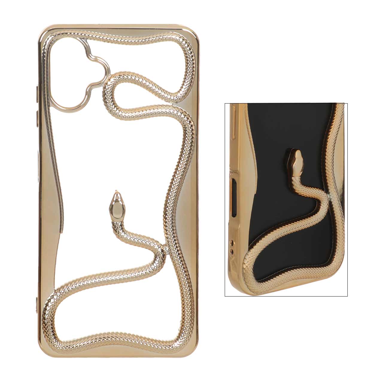 1570892 قاب الکتروپلیتینگ Snake مدل Samsung Galaxy A07 - طلایی - تصویر 1