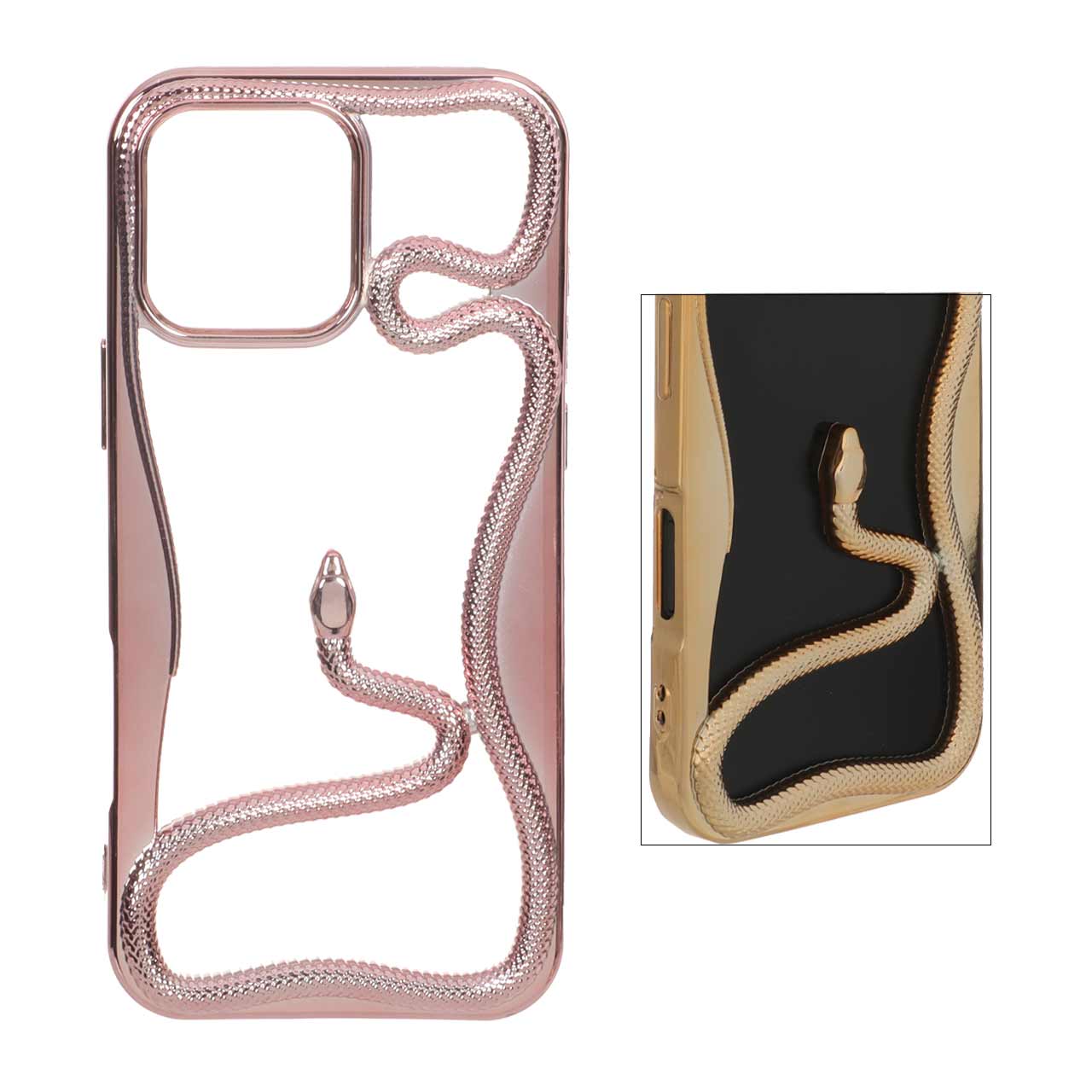 1570910 قاب الکتروپلیتینگ Snake مدل Apple iPhone 16 Pro Max - رزگلد - تصویر 1