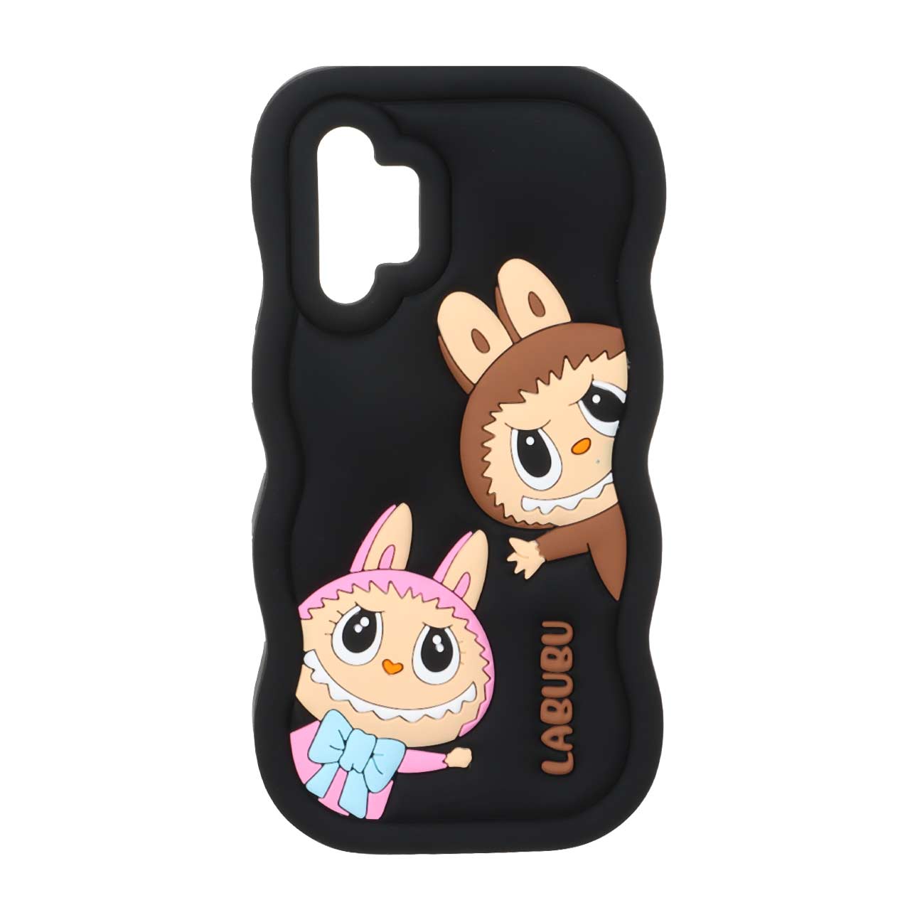 1571700 قاب سیلیکونی کنگره ای Labubu برجسته فانتزی Samsung Galaxy A32 4G - مشکی - تصویر 1