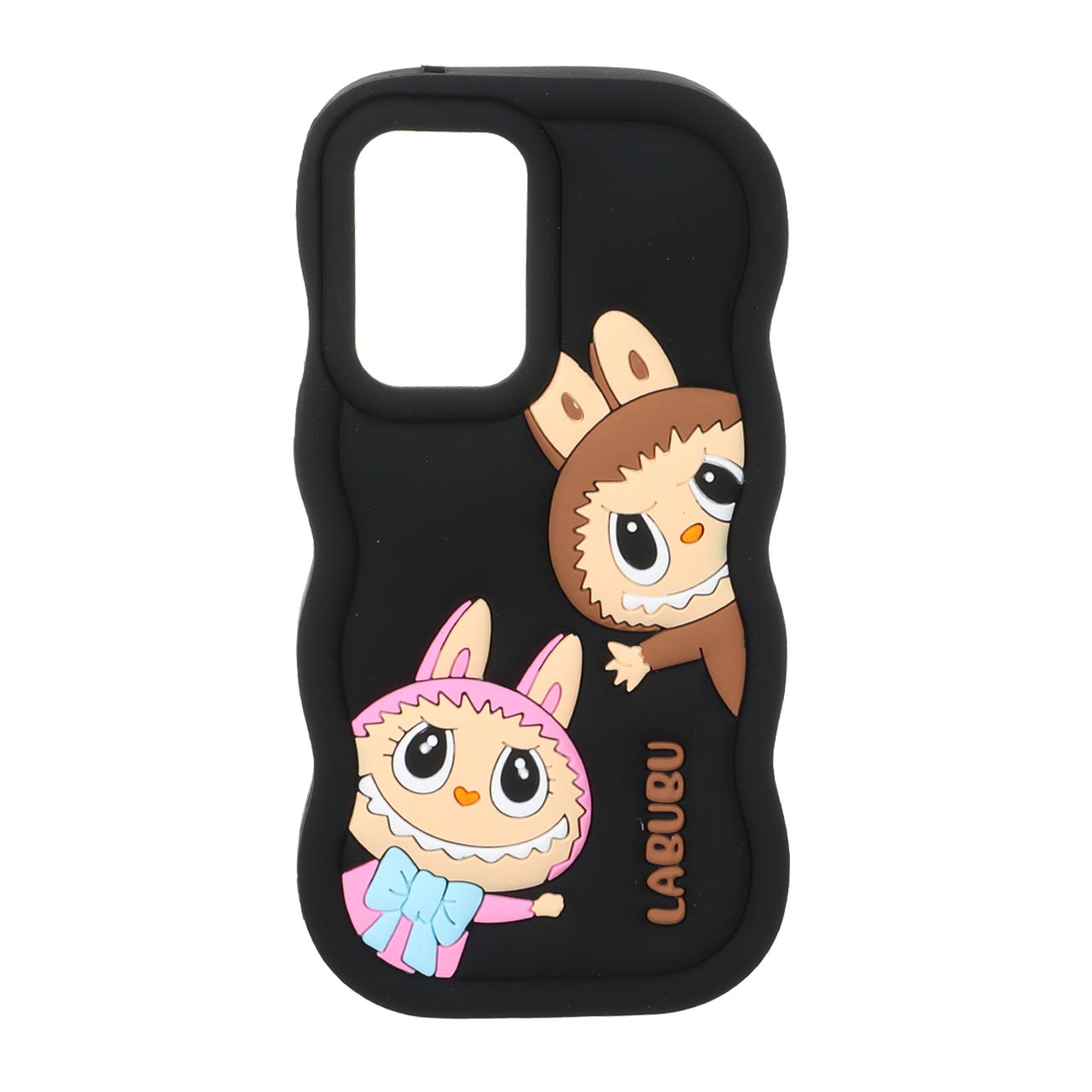 1571714 قاب سیلیکونی کنگره ای Labubu برجسته فانتزی Samsung Galaxy A52 / A52s - مشکی - تصویر 1