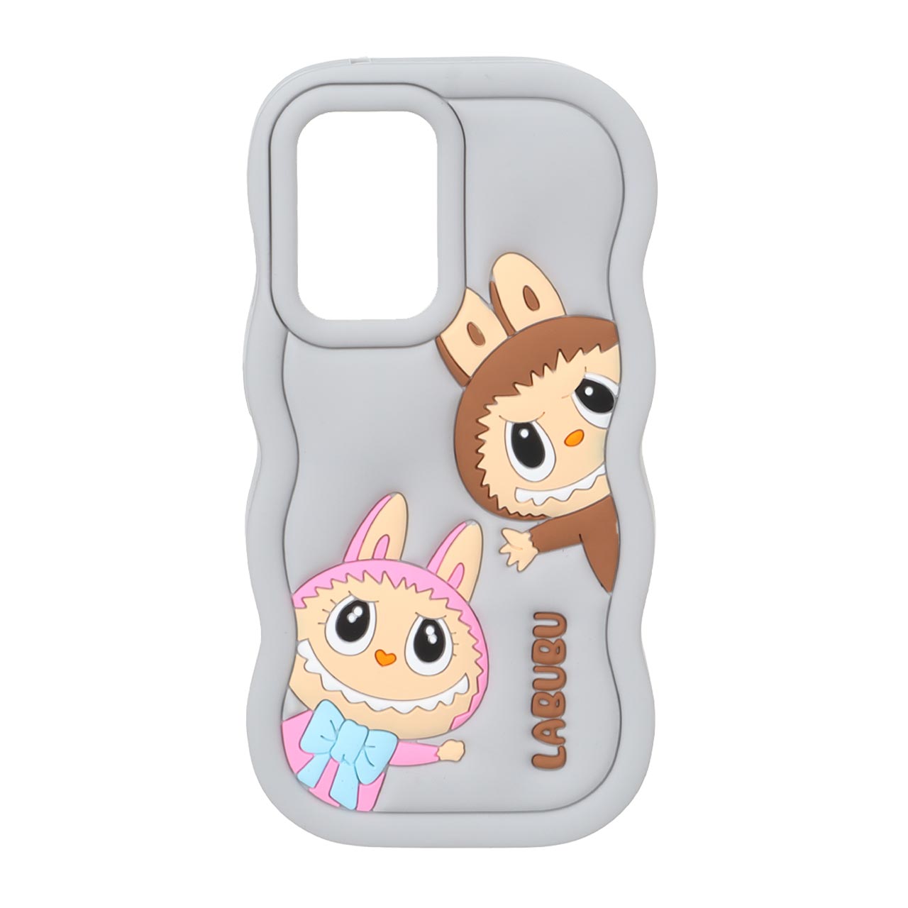 1571716 قاب سیلیکونی کنگره ای Labubu برجسته فانتزی Samsung Galaxy A52 / A52s - طوسی - تصویر 1