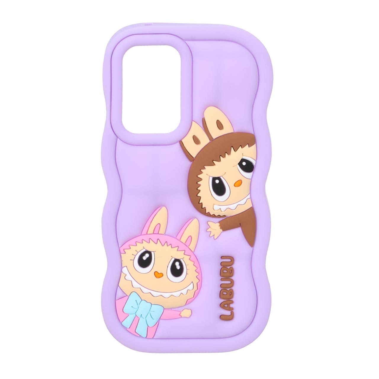 1571720 قاب سیلیکونی کنگره ای Labubu برجسته فانتزی Samsung Galaxy A52 / A52s - بنفش روشن - تصویر 1