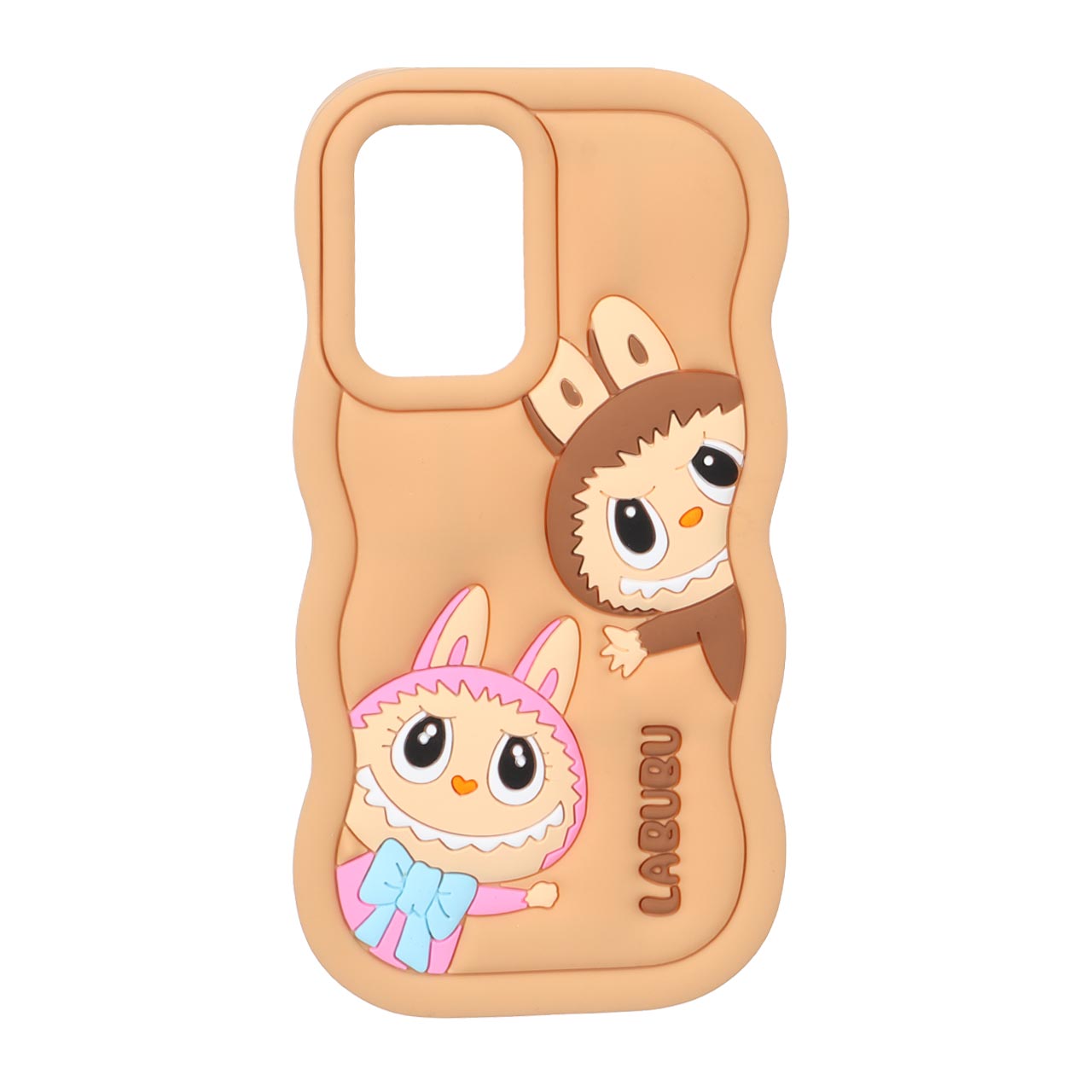 1571722 قاب سیلیکونی کنگره ای Labubu برجسته فانتزی Samsung Galaxy A52 / A52s - عسلی - تصویر 1