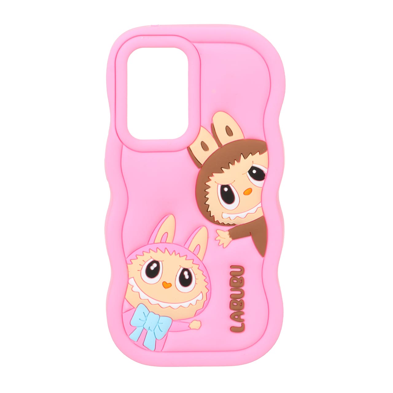1571724 قاب سیلیکونی کنگره ای Labubu برجسته فانتزی Samsung Galaxy A52 / A52s - صورتی - تصویر 1