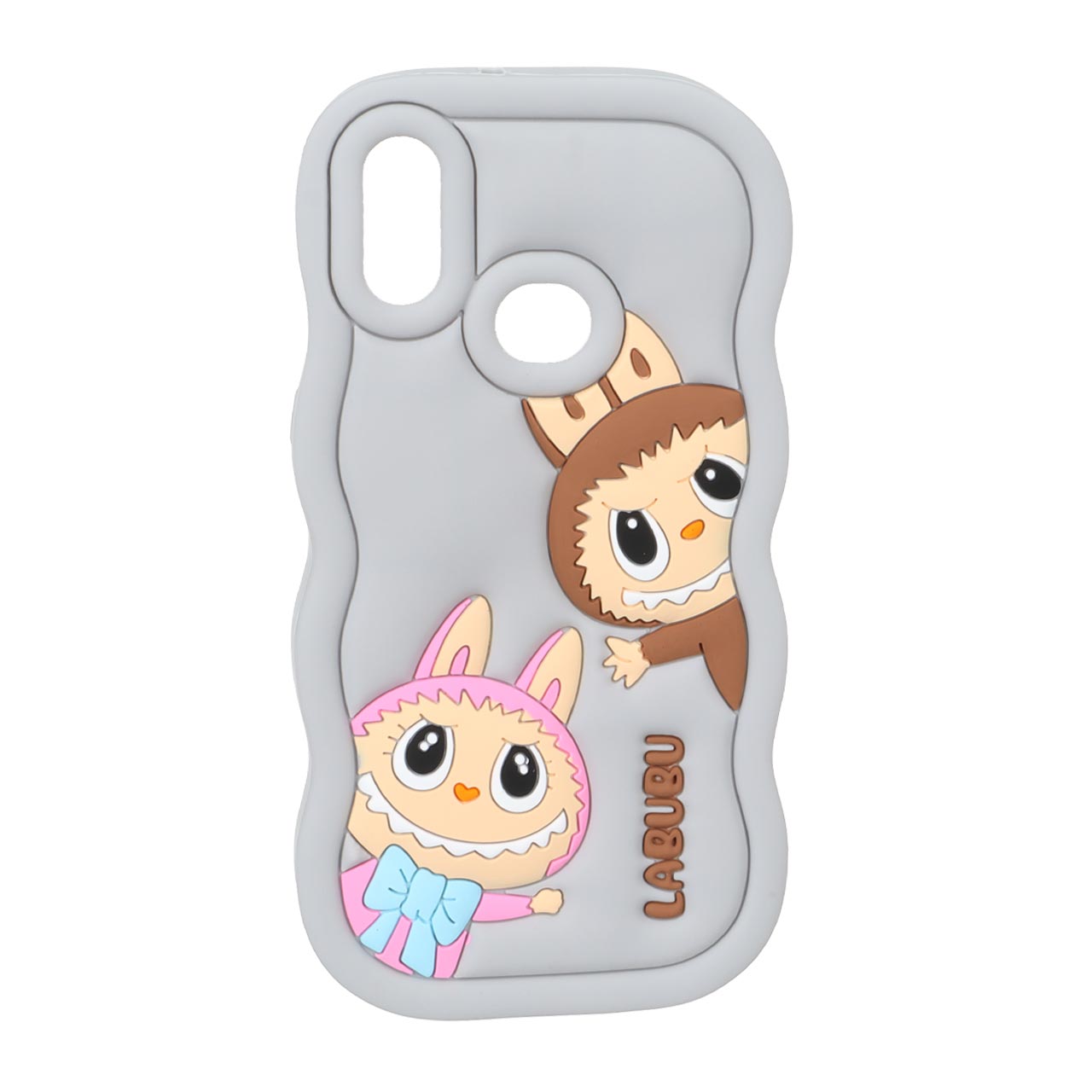 1571730 قاب سیلیکونی کنگره ای Labubu برجسته فانتزی Samsung Galaxy A10s - طوسی - تصویر 1