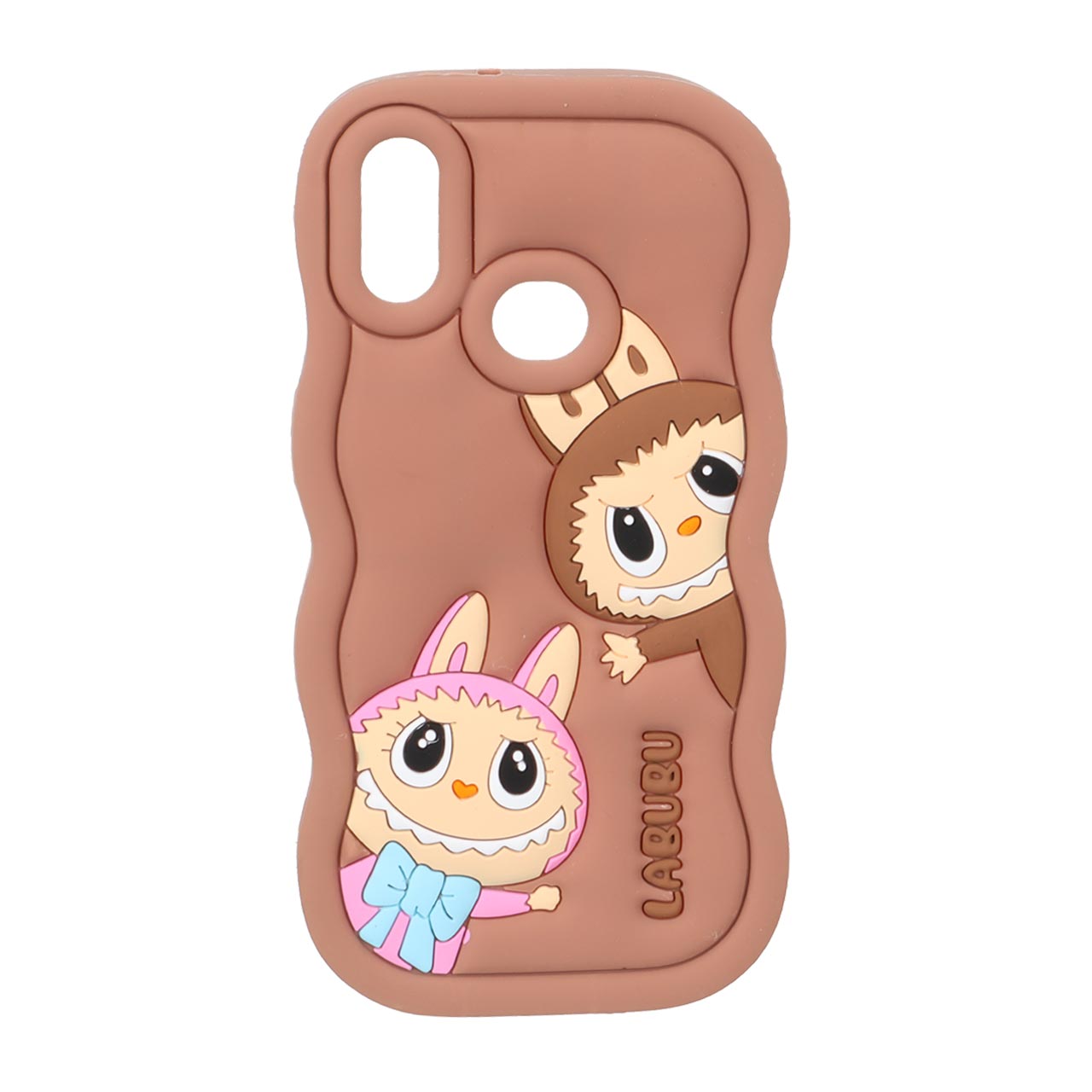 1571740 قاب سیلیکونی کنگره ای Labubu برجسته فانتزی Samsung Galaxy A10s - قهوه ای - تصویر 1
