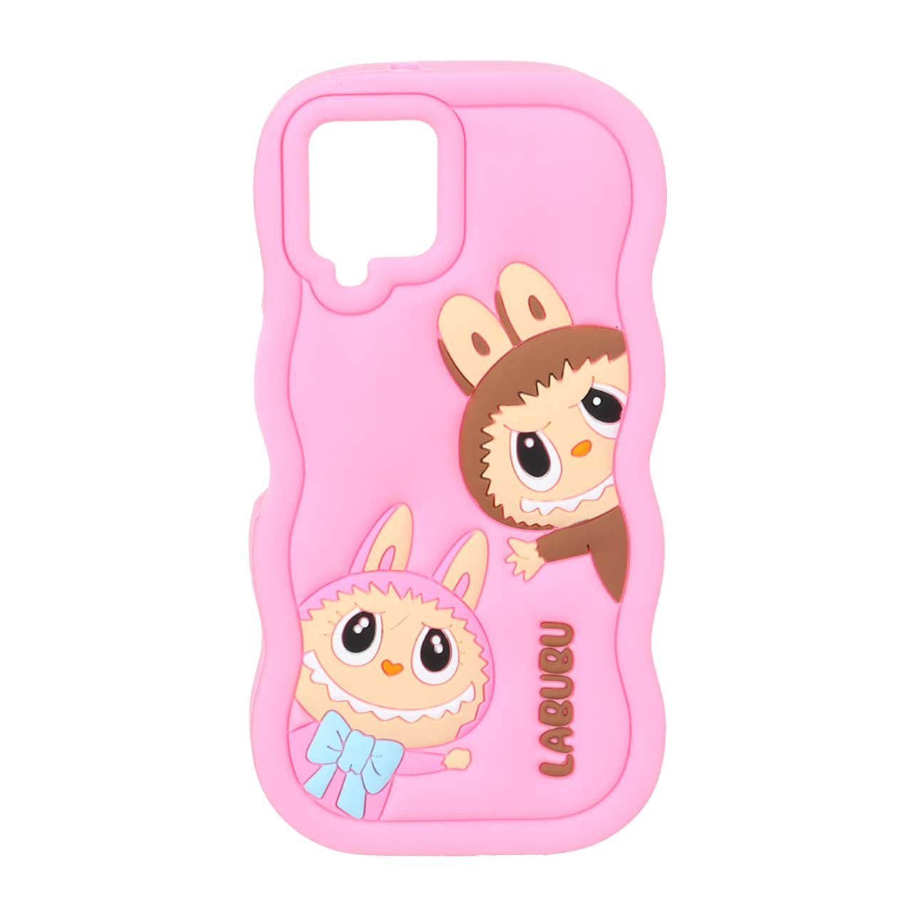 1571752 قاب سیلیکونی کنگره ای Labubu برجسته فانتزی Samsung Galaxy A12 / A42 / M42 - صورتی - تصویر 1