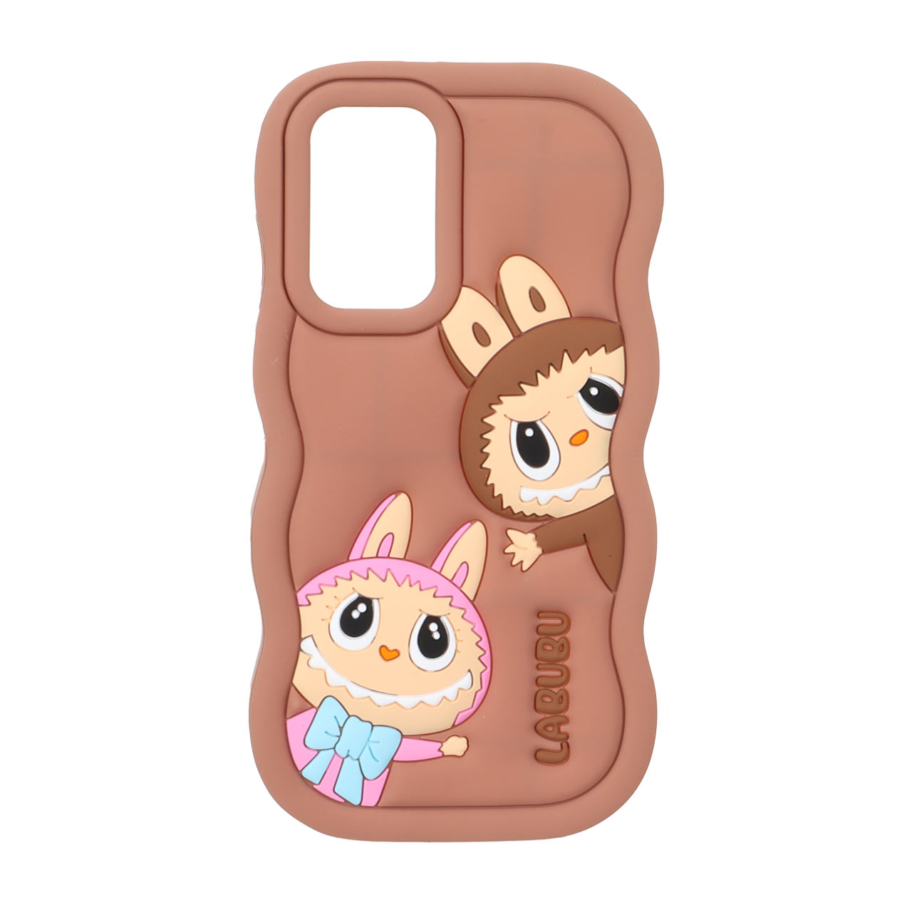 1571768 قاب سیلیکونی کنگره ای Labubu برجسته فانتزی Samsung Galaxy A13 4G / A13 5G / A23 / A04s / M13 4G / M23 / F13 - قهوه ای - تصویر 1