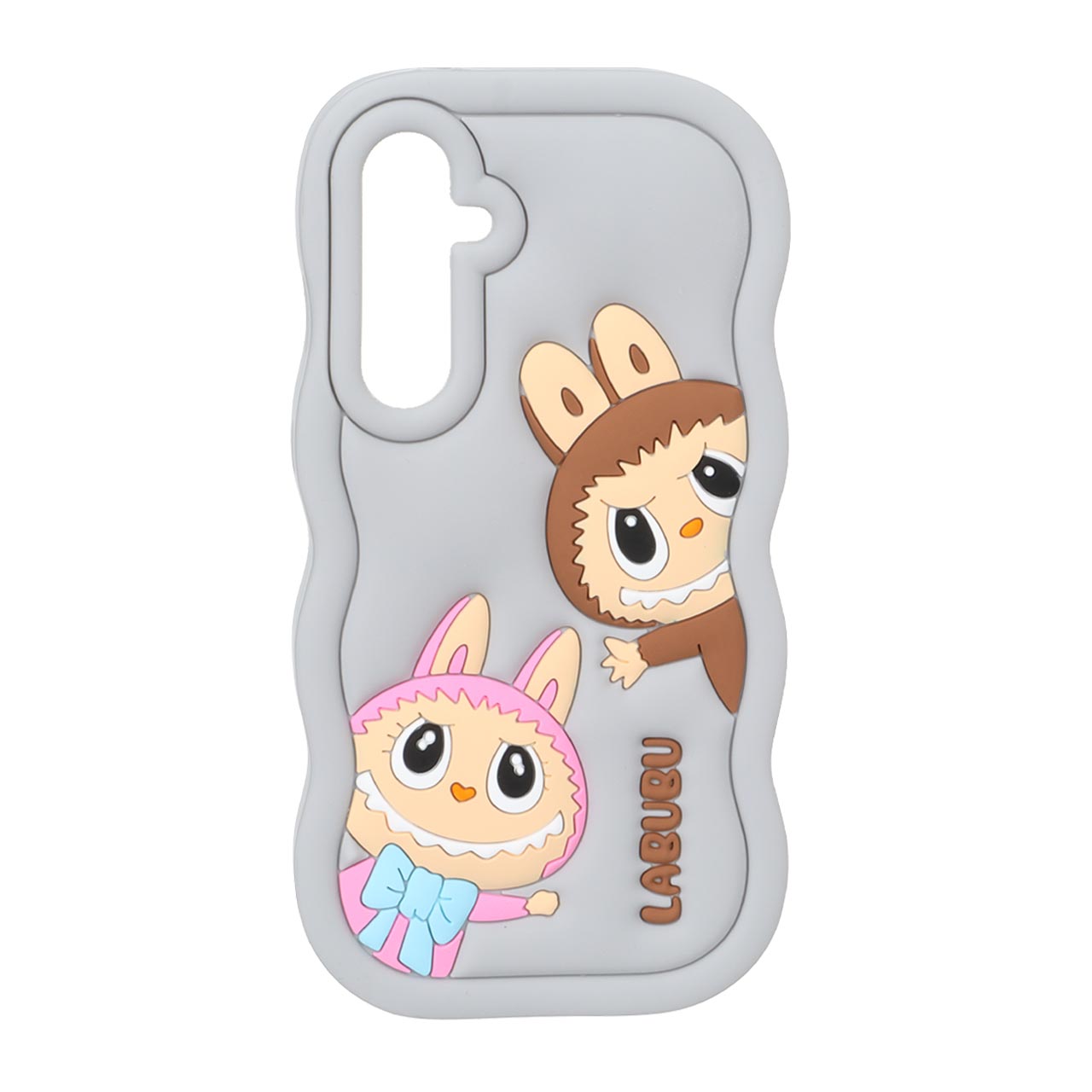 1571772 قاب سیلیکونی کنگره ای Labubu برجسته فانتزی Samsung Galaxy A35 / A55 - طوسی - تصویر 1