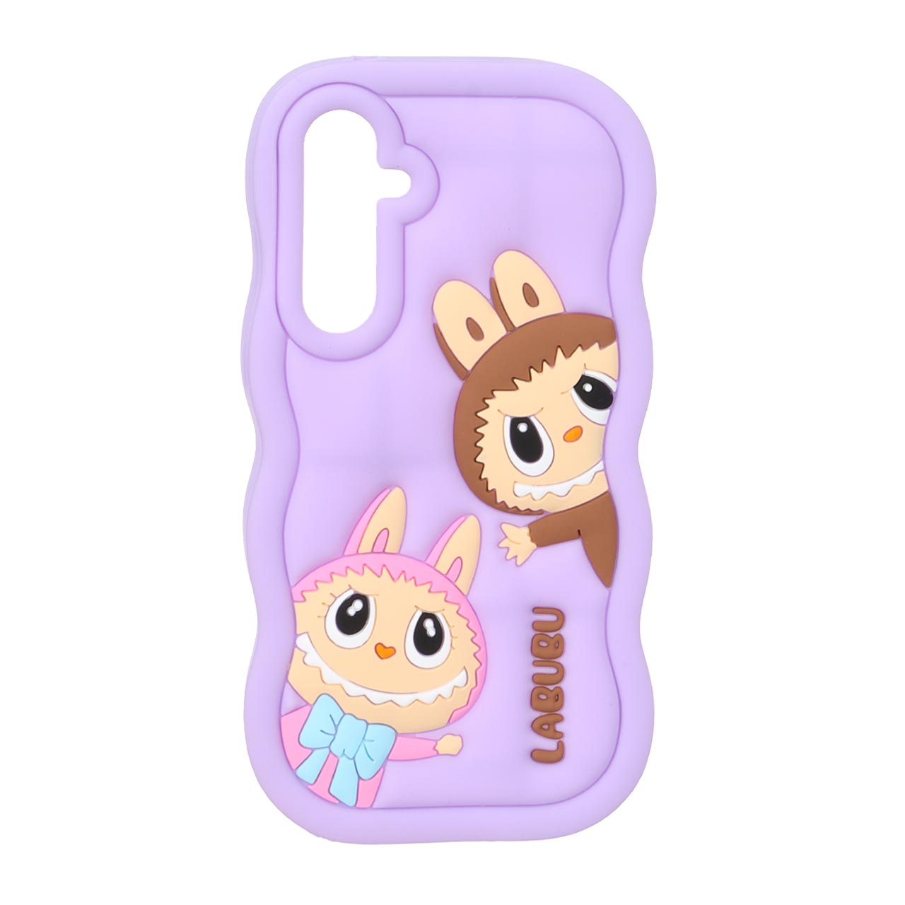 1571776 قاب سیلیکونی کنگره ای Labubu برجسته فانتزی Samsung Galaxy A35 / A55 - بنفش روشن - تصویر 1