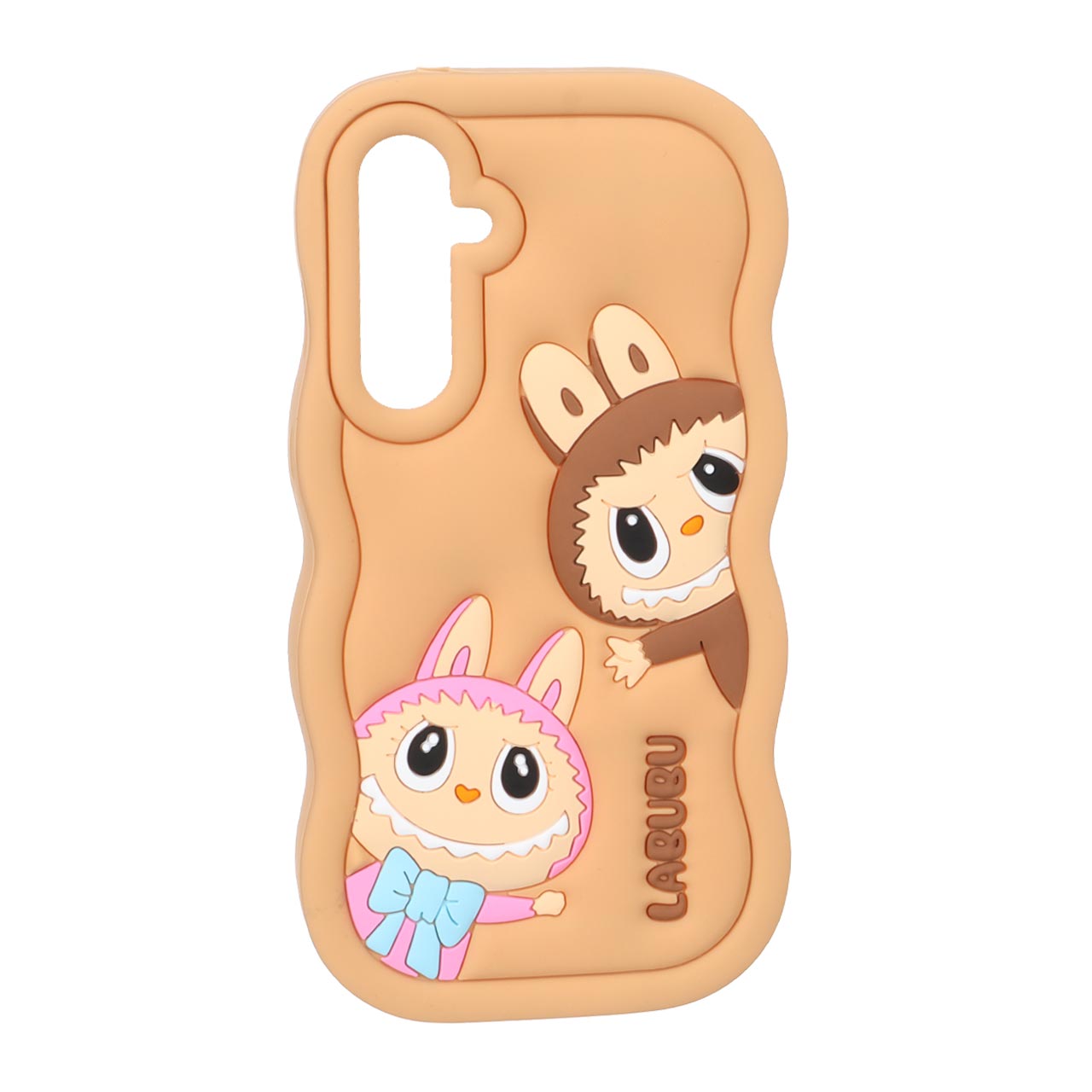1571778 قاب سیلیکونی کنگره ای Labubu برجسته فانتزی Samsung Galaxy A35 / A55 - عسلی - تصویر 1