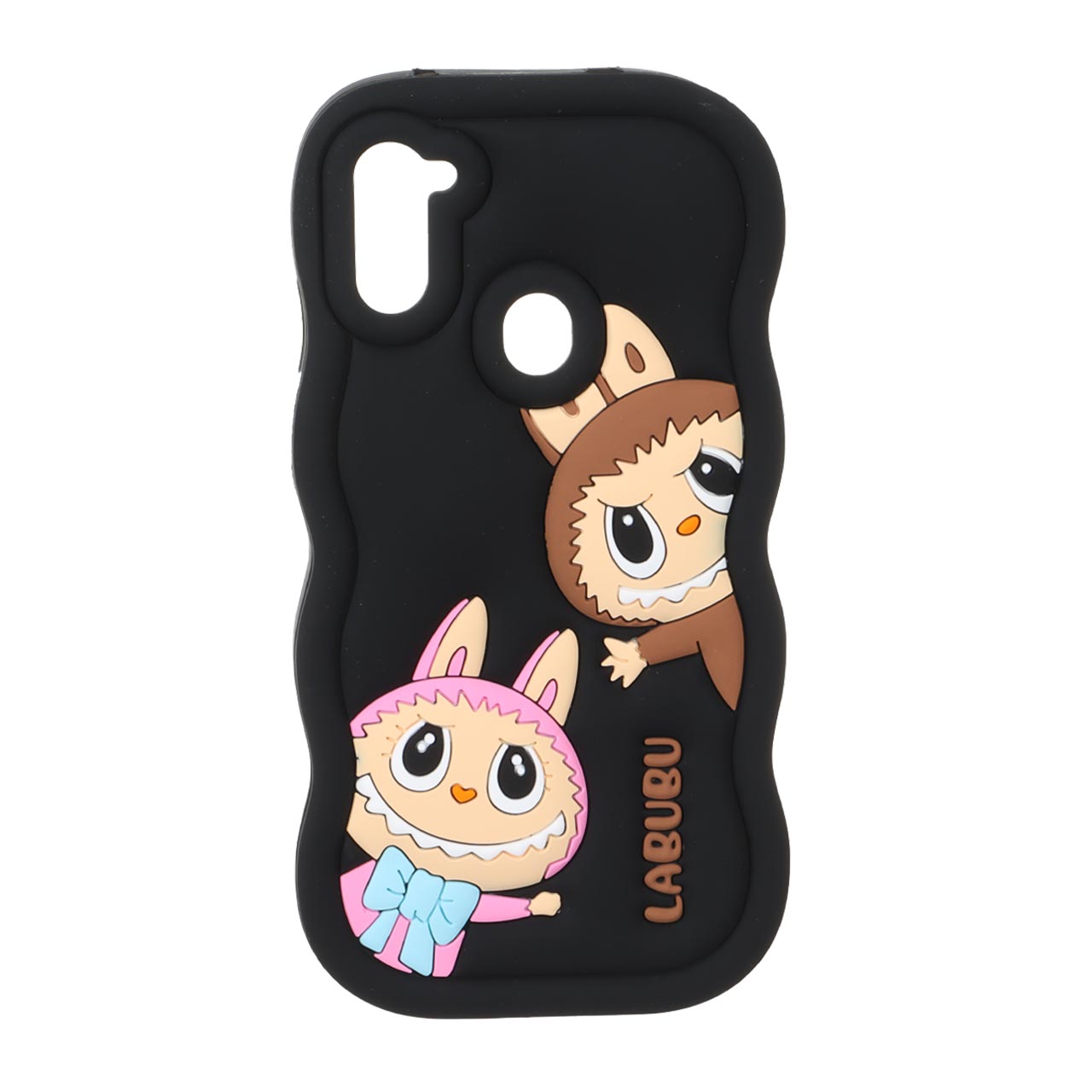 1571784 قاب سیلیکونی کنگره ای Labubu برجسته فانتزی Samsung Galaxy A11 / M11 - مشکی - تصویر 1