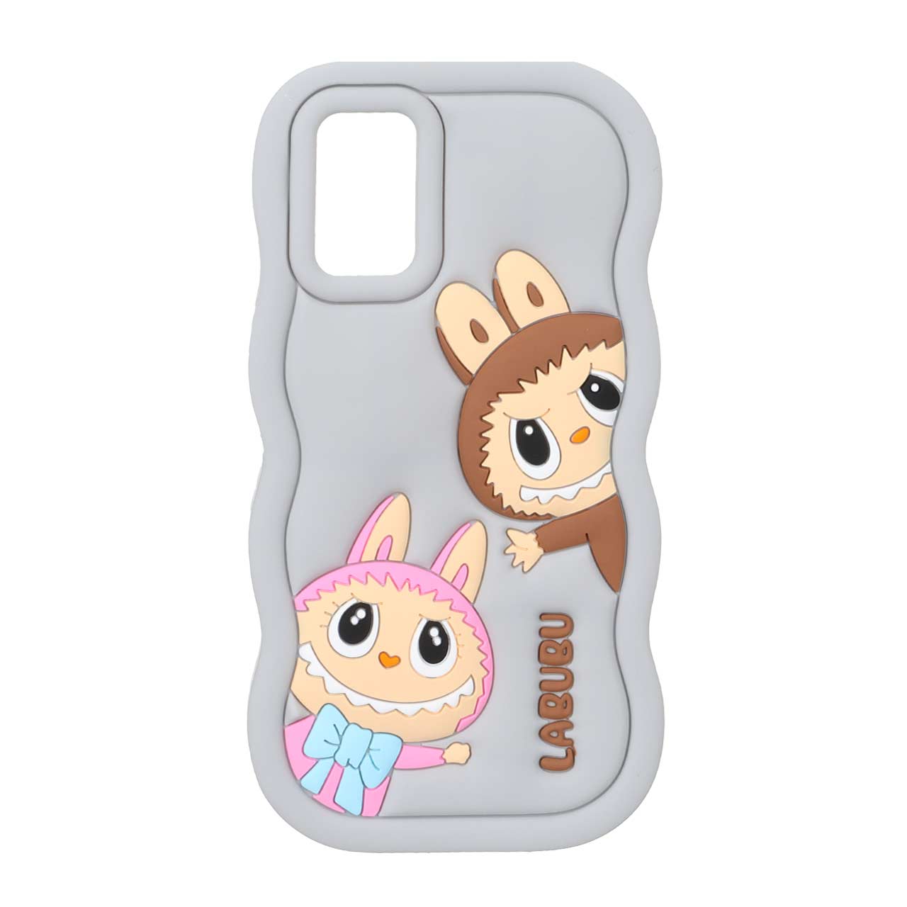 1571814 قاب سیلیکونی کنگره ای Labubu برجسته فانتزی Samsung Galaxy A03s / A02s / M02s / F02s - طوسی - تصویر 1