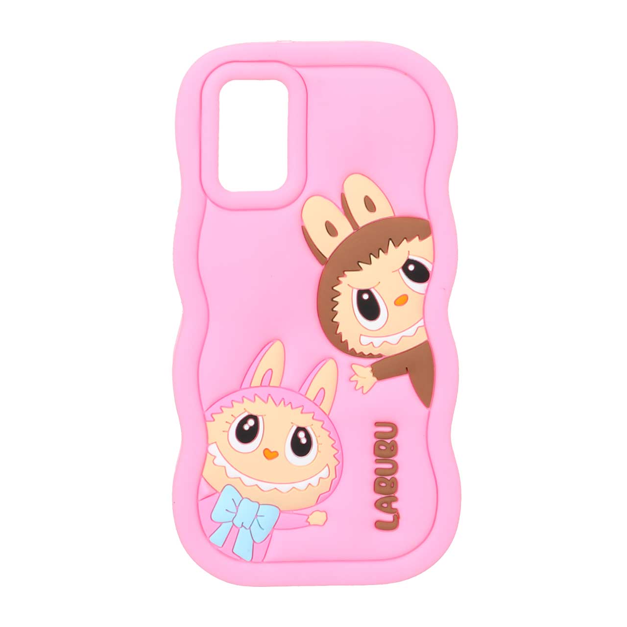 1571822 قاب سیلیکونی کنگره ای Labubu برجسته فانتزی Samsung Galaxy A03s / A02s / M02s / F02s - صورتی - تصویر 1