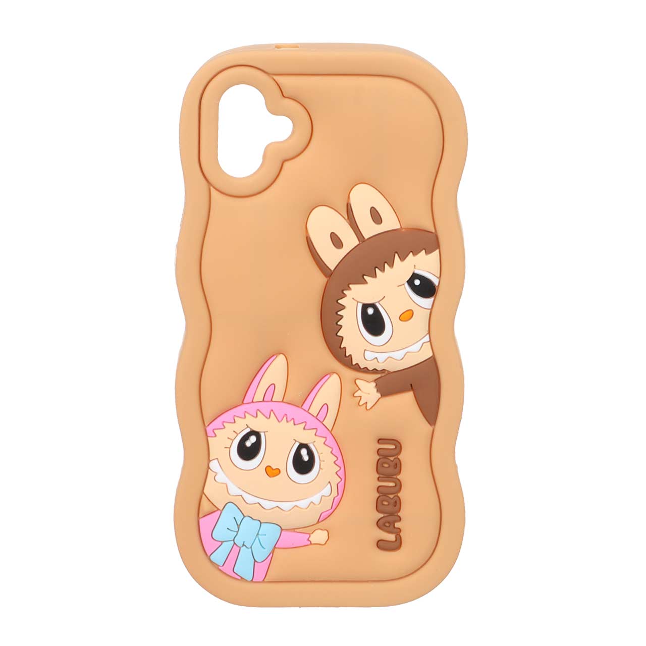 1571834 قاب سیلیکونی کنگره ای Labubu برجسته فانتزی Samsung Galaxy A04 / A04e / F04 - عسلی - تصویر 1