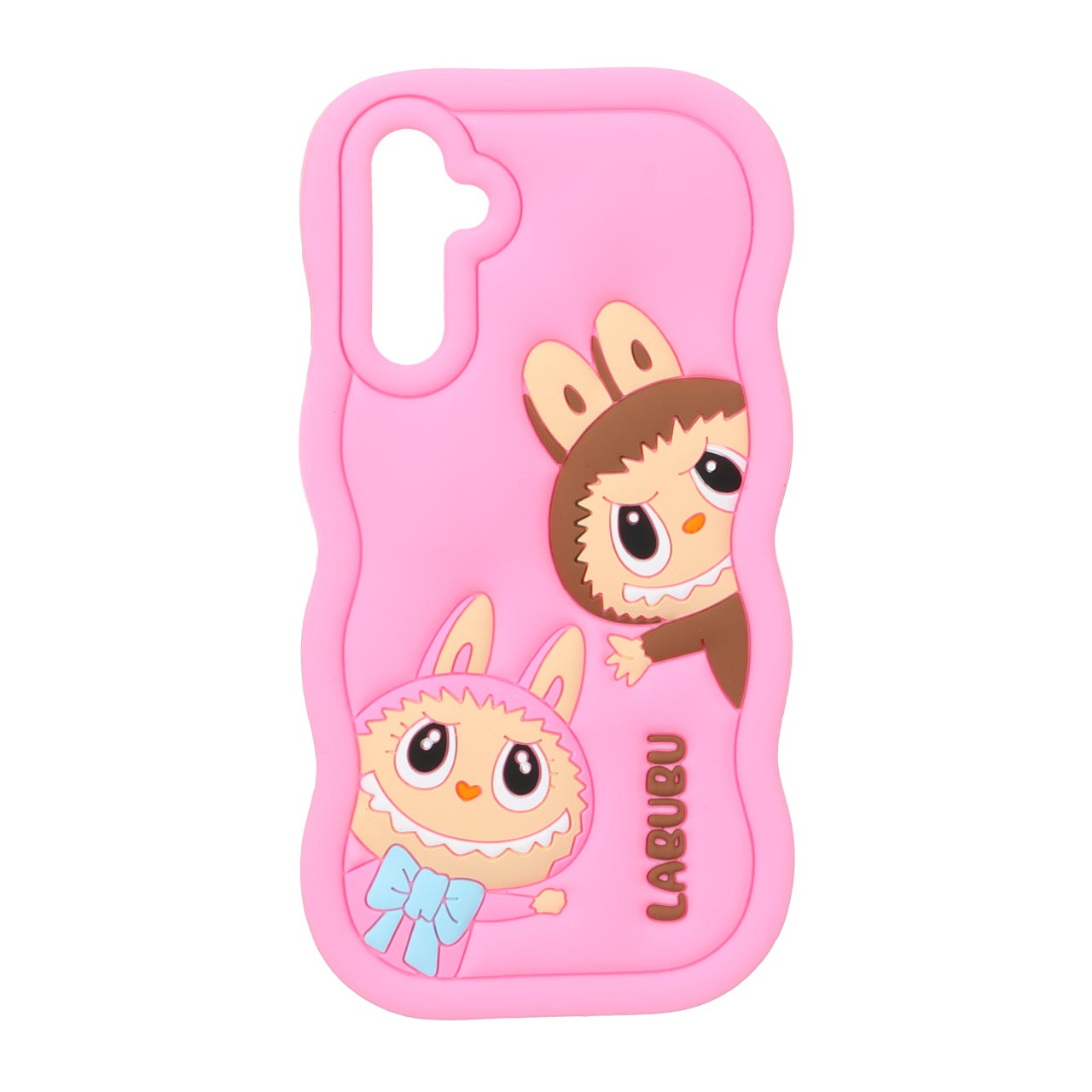 1571850 قاب سیلیکونی کنگره ای Labubu برجسته فانتزی Samsung Galaxy A14 - صورتی - تصویر 1