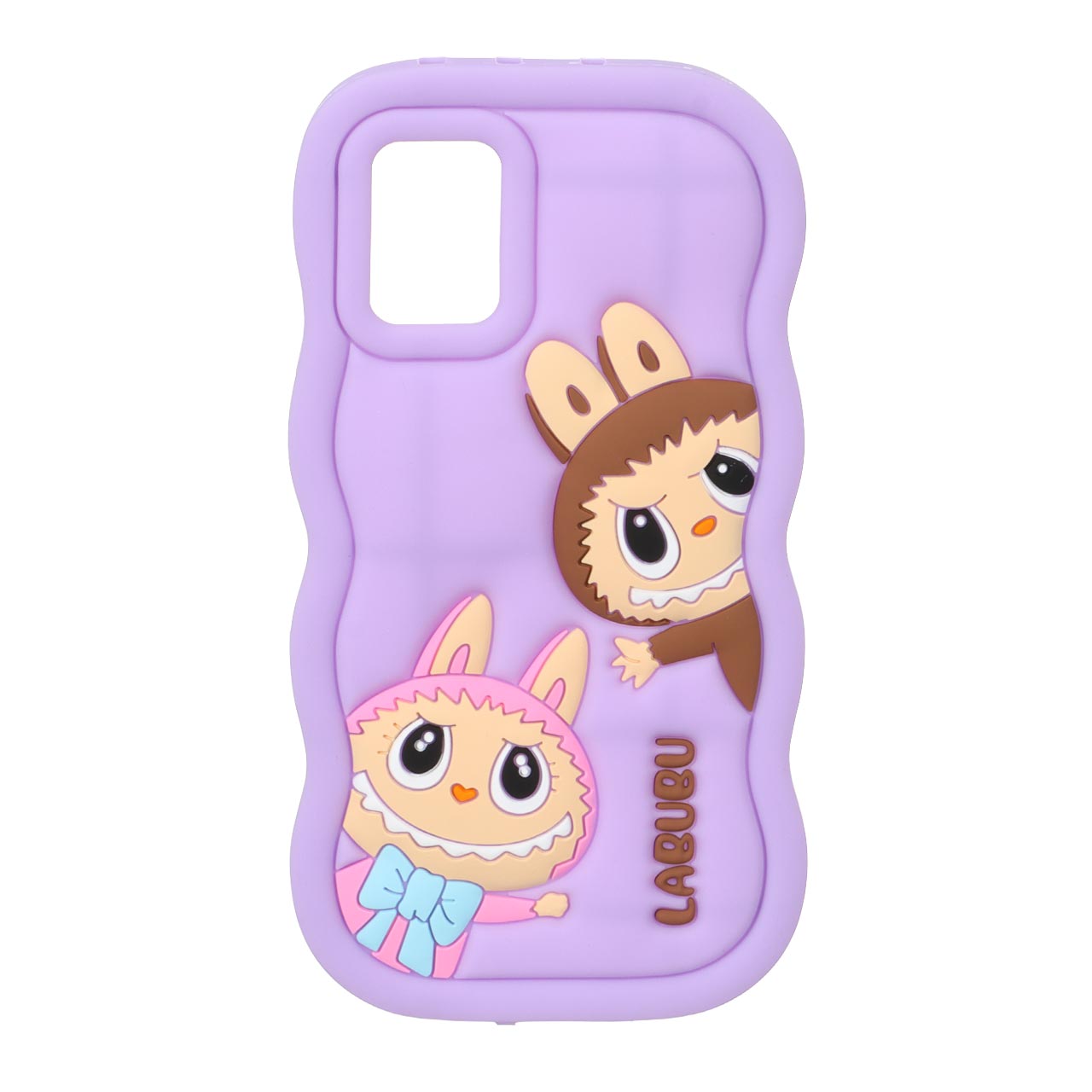 1571860 قاب سیلیکونی کنگره ای Labubu برجسته فانتزی Samsung Galaxy A31 / A51 - بنفش روشن - تصویر 1