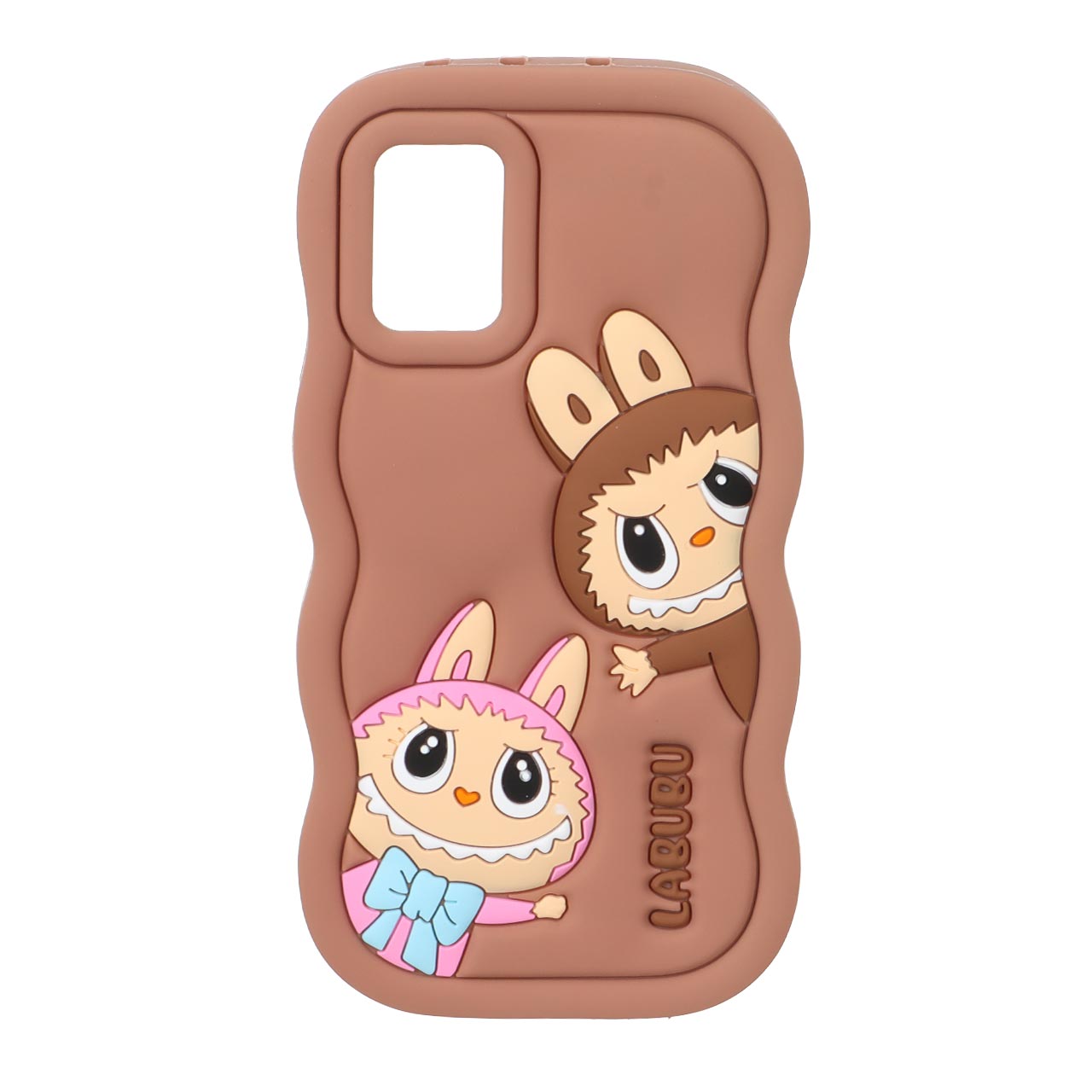 1571866 قاب سیلیکونی کنگره ای Labubu برجسته فانتزی Samsung Galaxy A31 / A51 - قهوه ای - تصویر 1