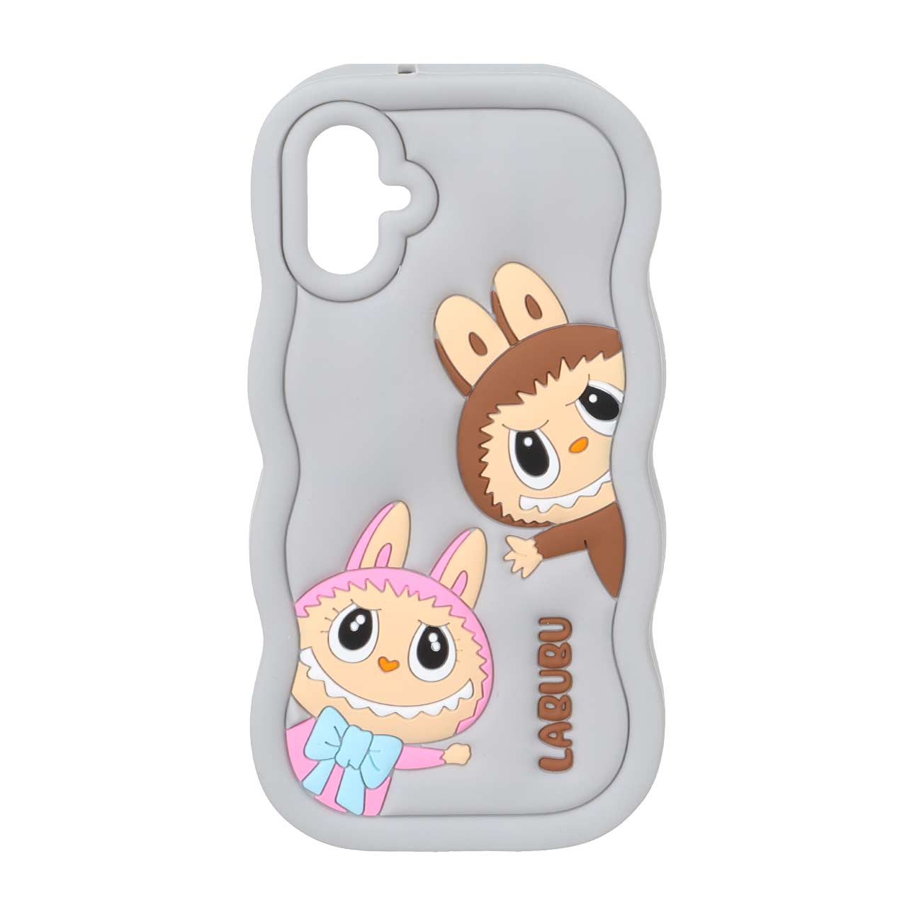 1571870 قاب سیلیکونی کنگره ای Labubu برجسته فانتزی Samsung Galaxy A06 - طوسی - تصویر 1