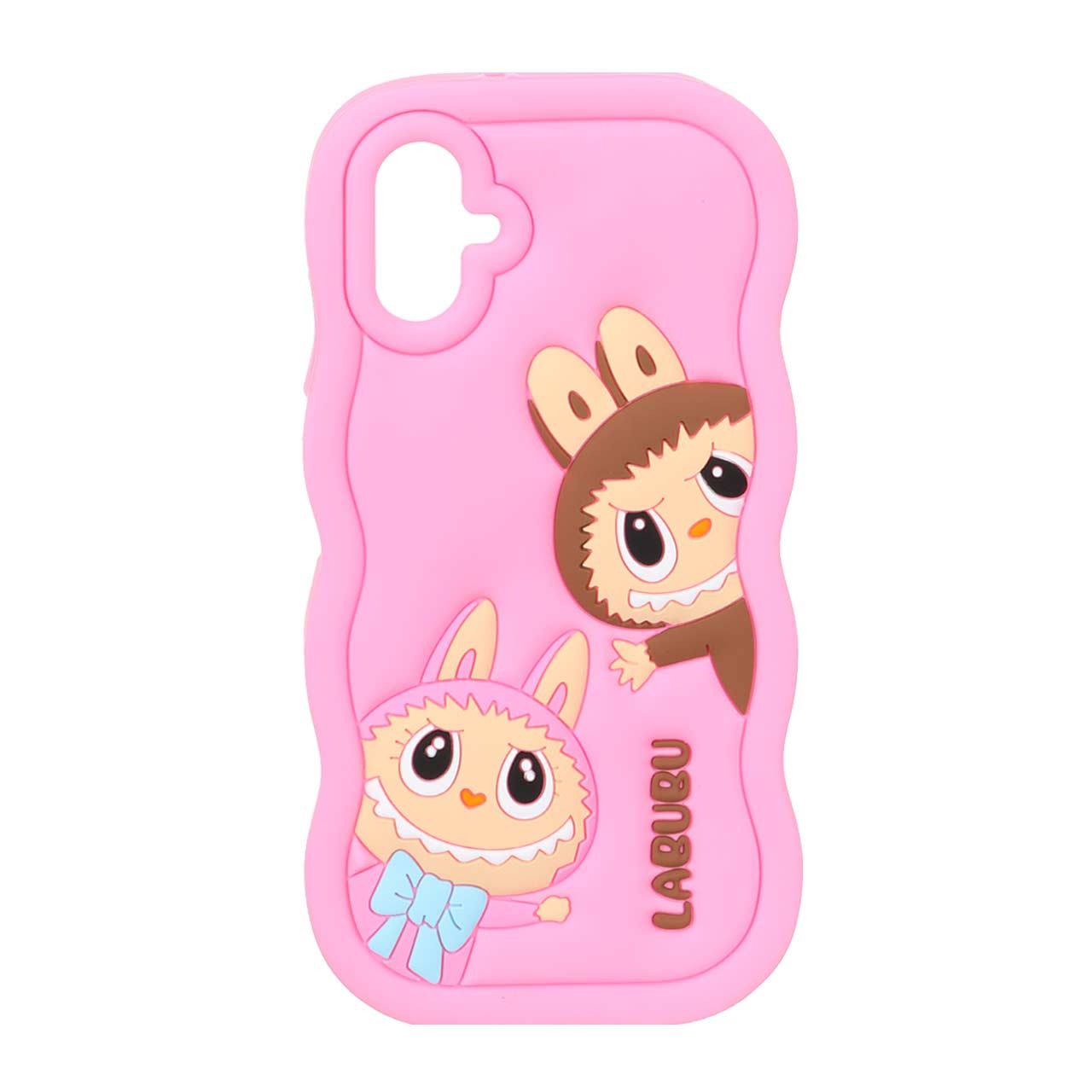 1571878 قاب سیلیکونی کنگره ای Labubu برجسته فانتزی Samsung Galaxy A06 - صورتی - تصویر 1