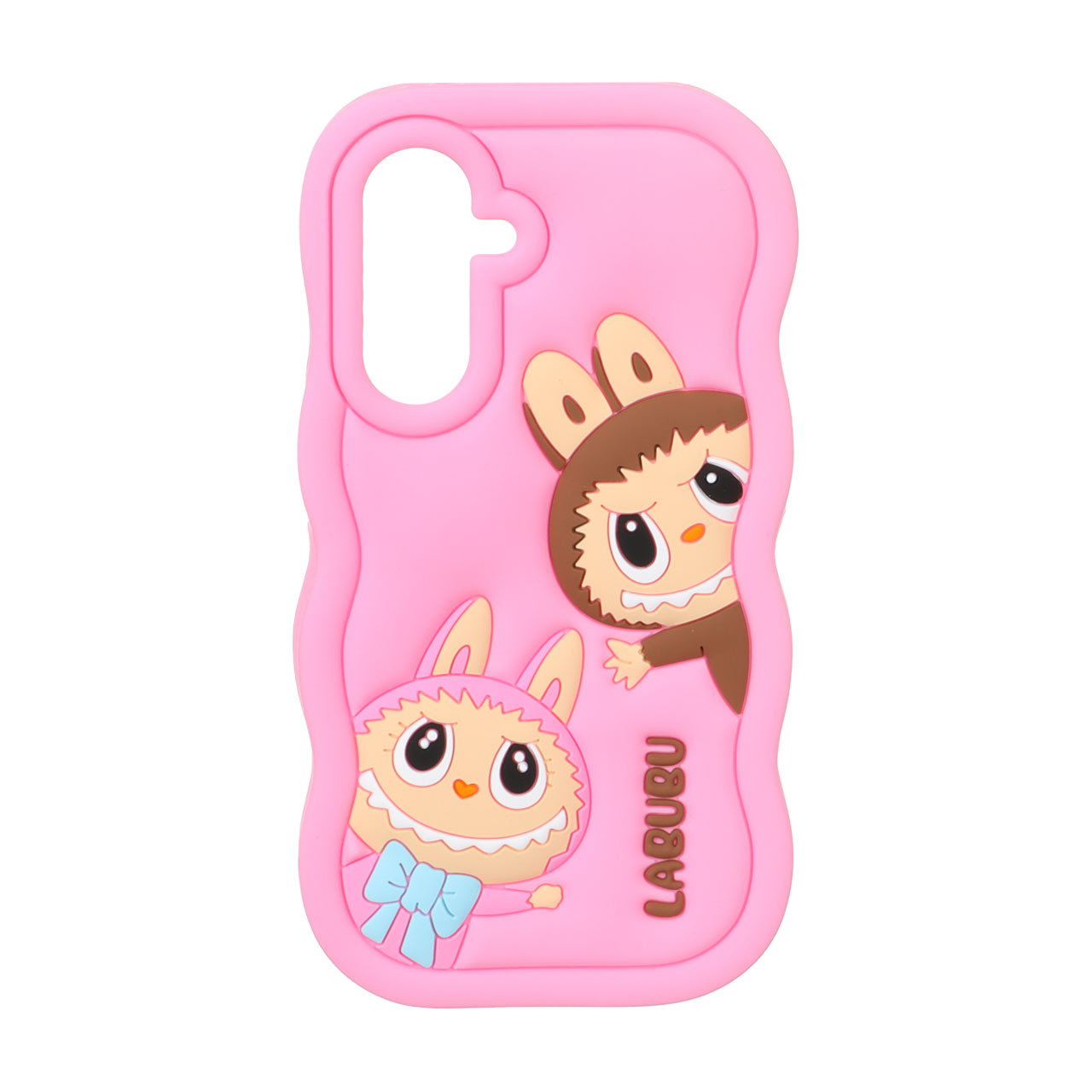 1571906 قاب سیلیکونی کنگره ای Labubu برجسته فانتزی Samsung Galaxy A56 / A36 / A26 - صورتی - تصویر 1