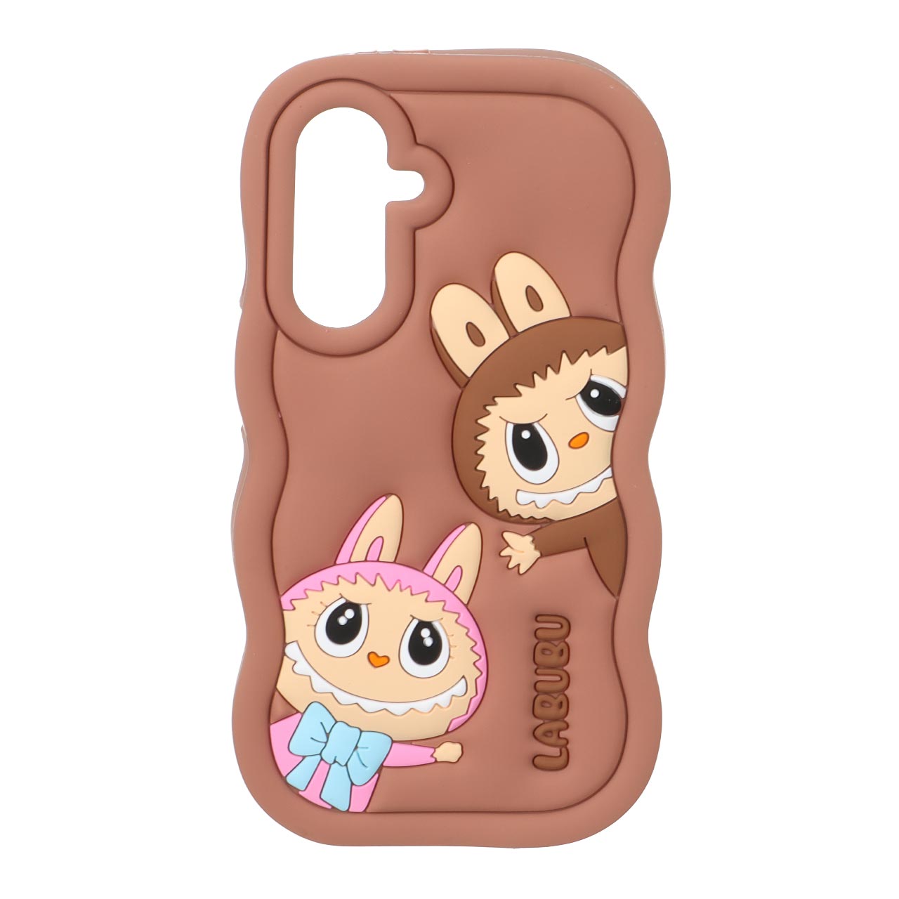 1571908 قاب سیلیکونی کنگره ای Labubu برجسته فانتزی Samsung Galaxy A56 / A36 / A26 - قهوه ای - تصویر 1