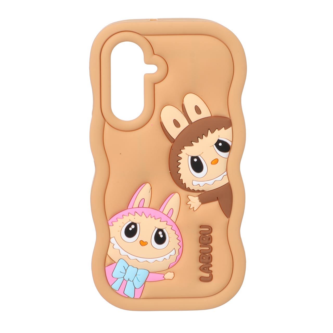 1571946 قاب سیلیکونی کنگره ای Labubu برجسته فانتزی Samsung Galaxy A17 / A26 - عسلی - تصویر 1
