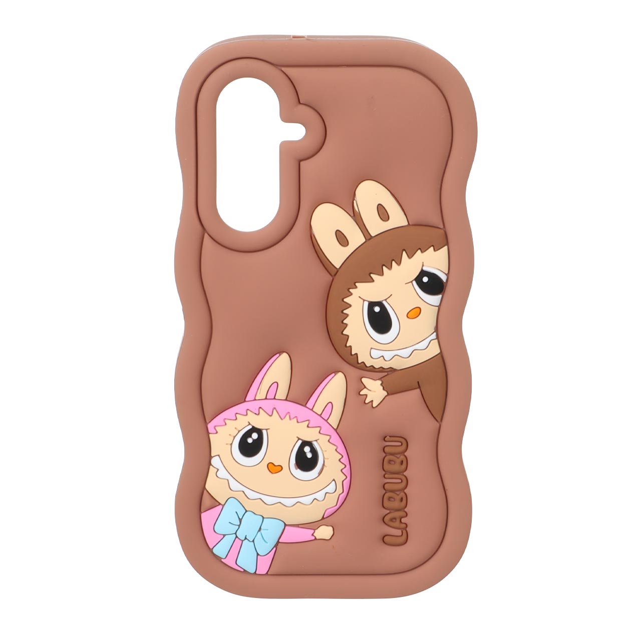 1571950 قاب سیلیکونی کنگره ای Labubu برجسته فانتزی Samsung Galaxy A17 / A26 - قهوه ای - تصویر 1