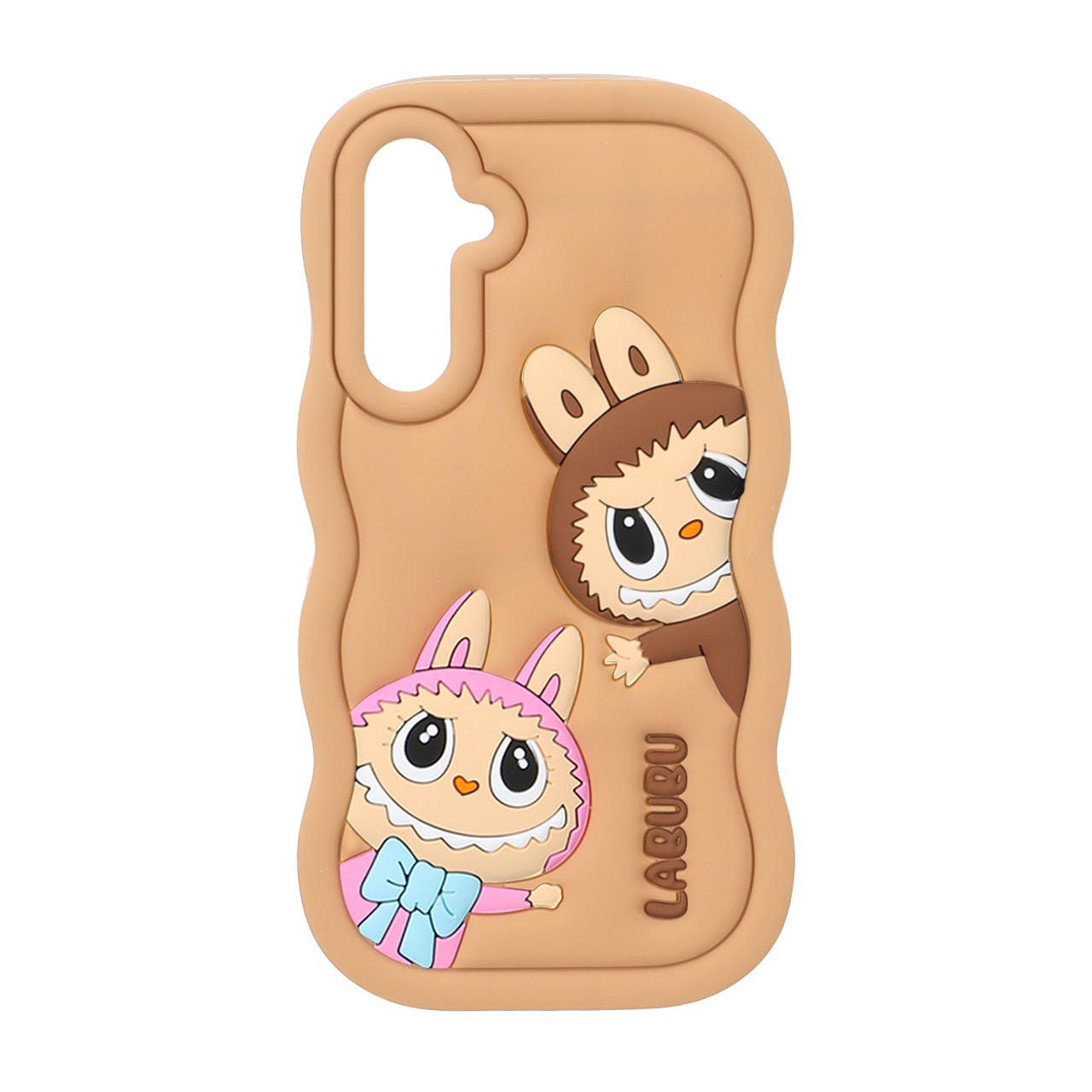 1572002 قاب سیلیکونی کنگره ای Labubu برجسته فانتزی Samsung Galaxy A15 / A25 / F15 / M15 - عسلی - تصویر 1