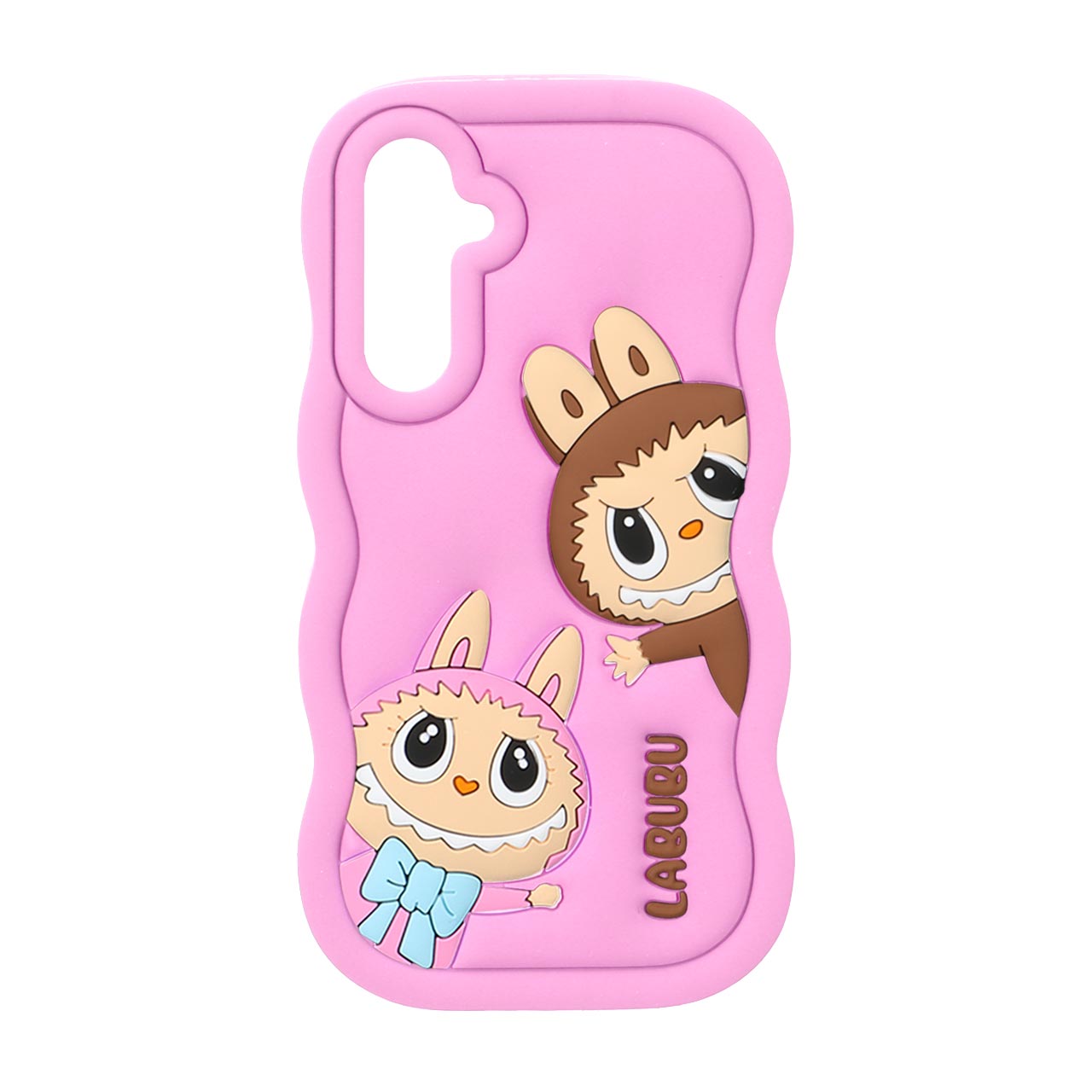 1572004 قاب سیلیکونی کنگره ای Labubu برجسته فانتزی Samsung Galaxy A15 / A25 / F15 / M15 - صورتی - تصویر 1