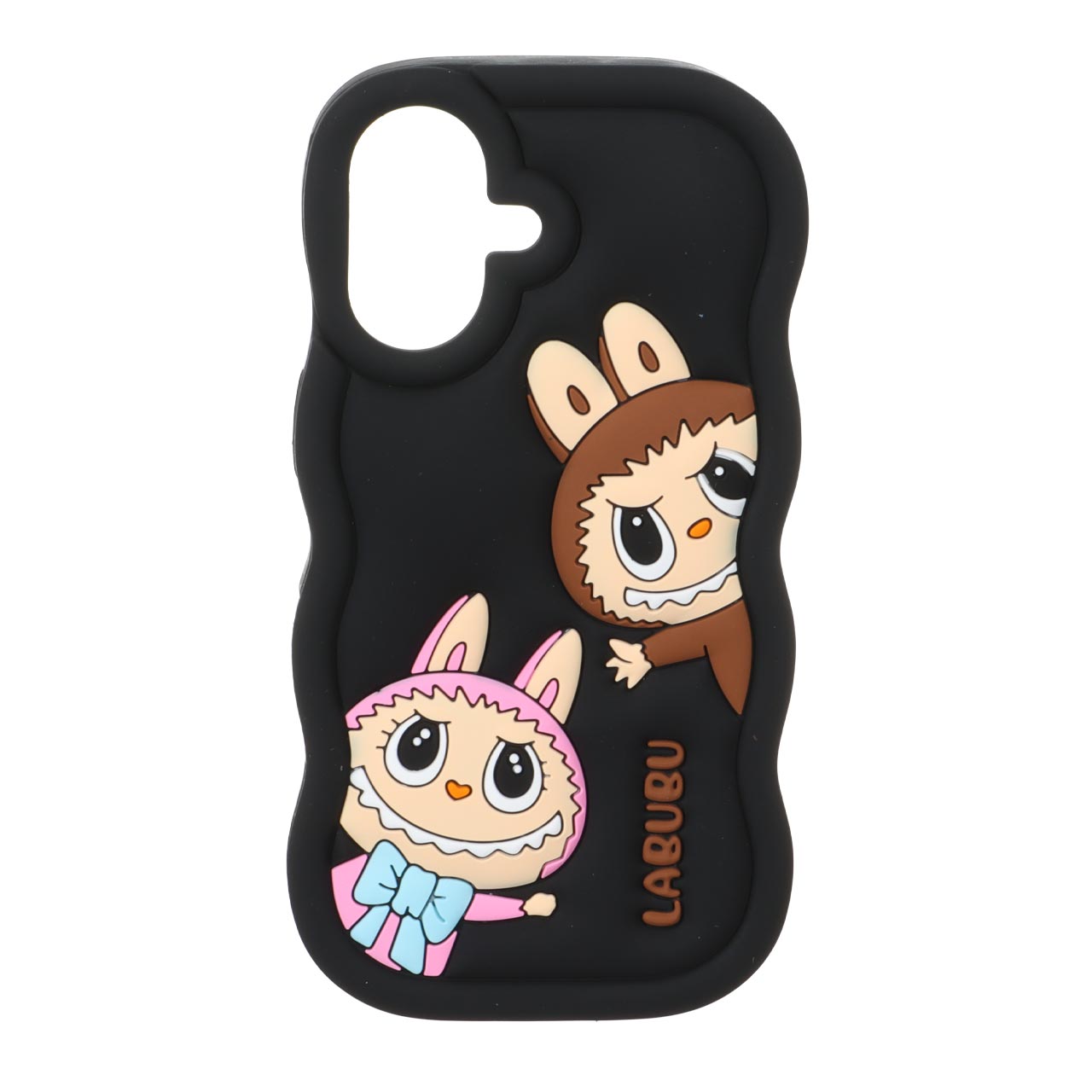 1572036 قاب سیلیکونی کنگره ای Labubu برجسته فانتزی Apple iPhone 17 - مشکی - تصویر 1