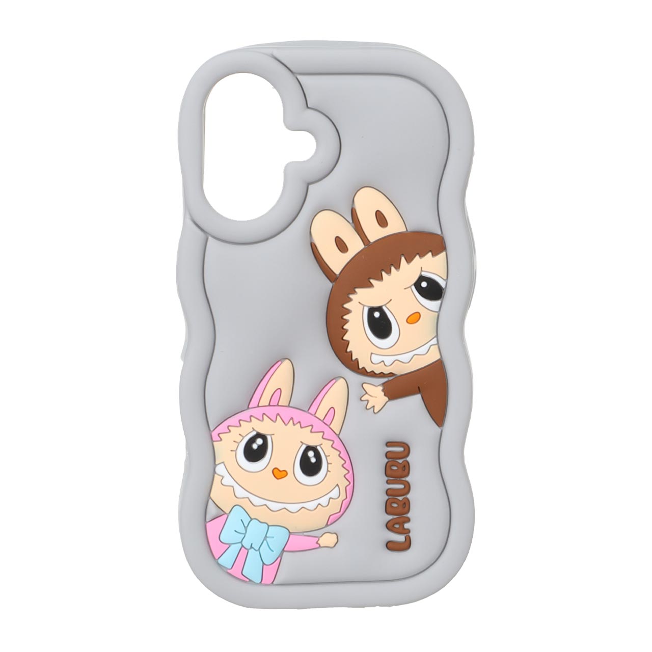1572052 قاب سیلیکونی کنگره ای Labubu برجسته فانتزی Apple iPhone 16 - طوسی - تصویر 1