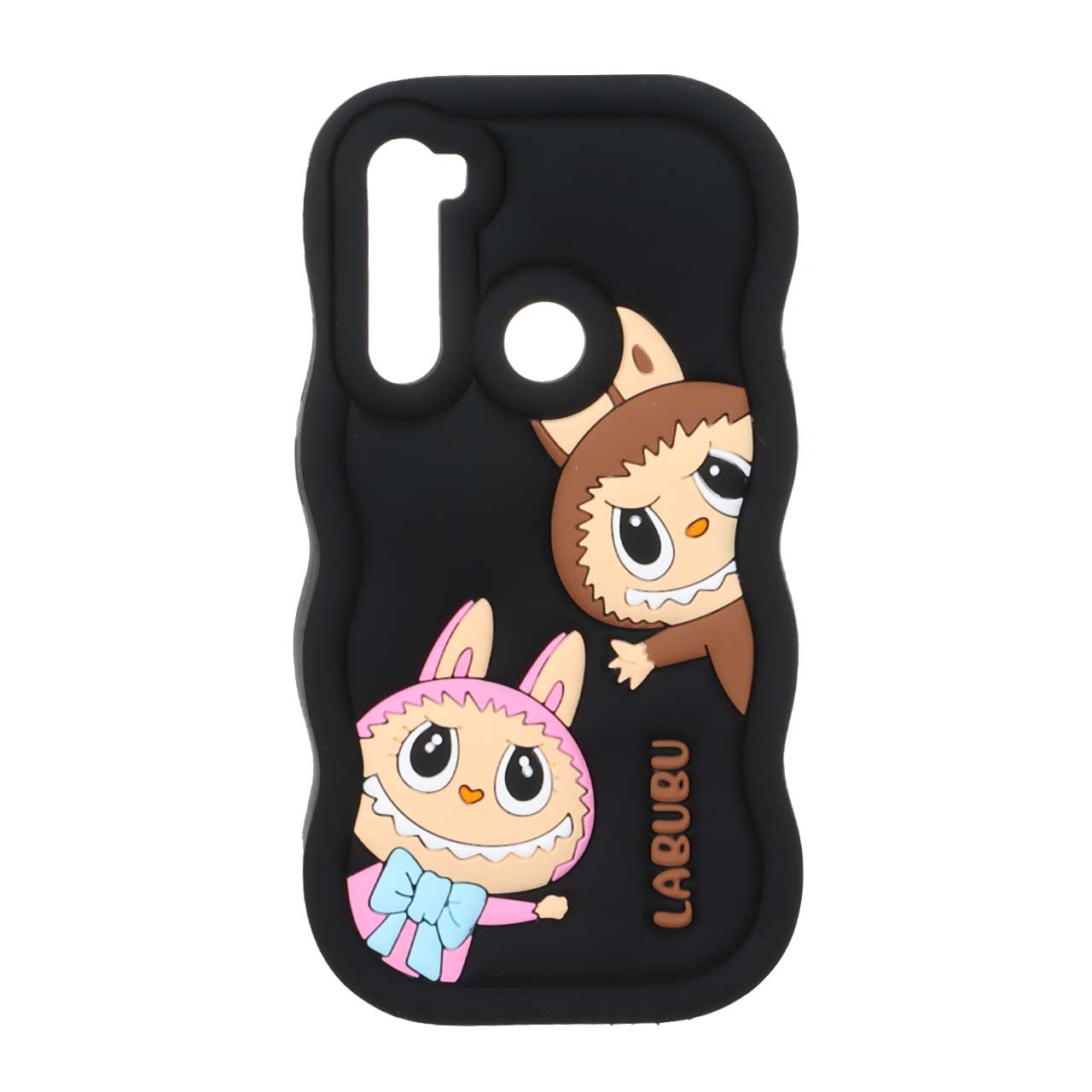 1572106 قاب سیلیکونی کنگره ای Labubu برجسته فانتزی Xiaomi Redmi Note 8 - مشکی - تصویر 1