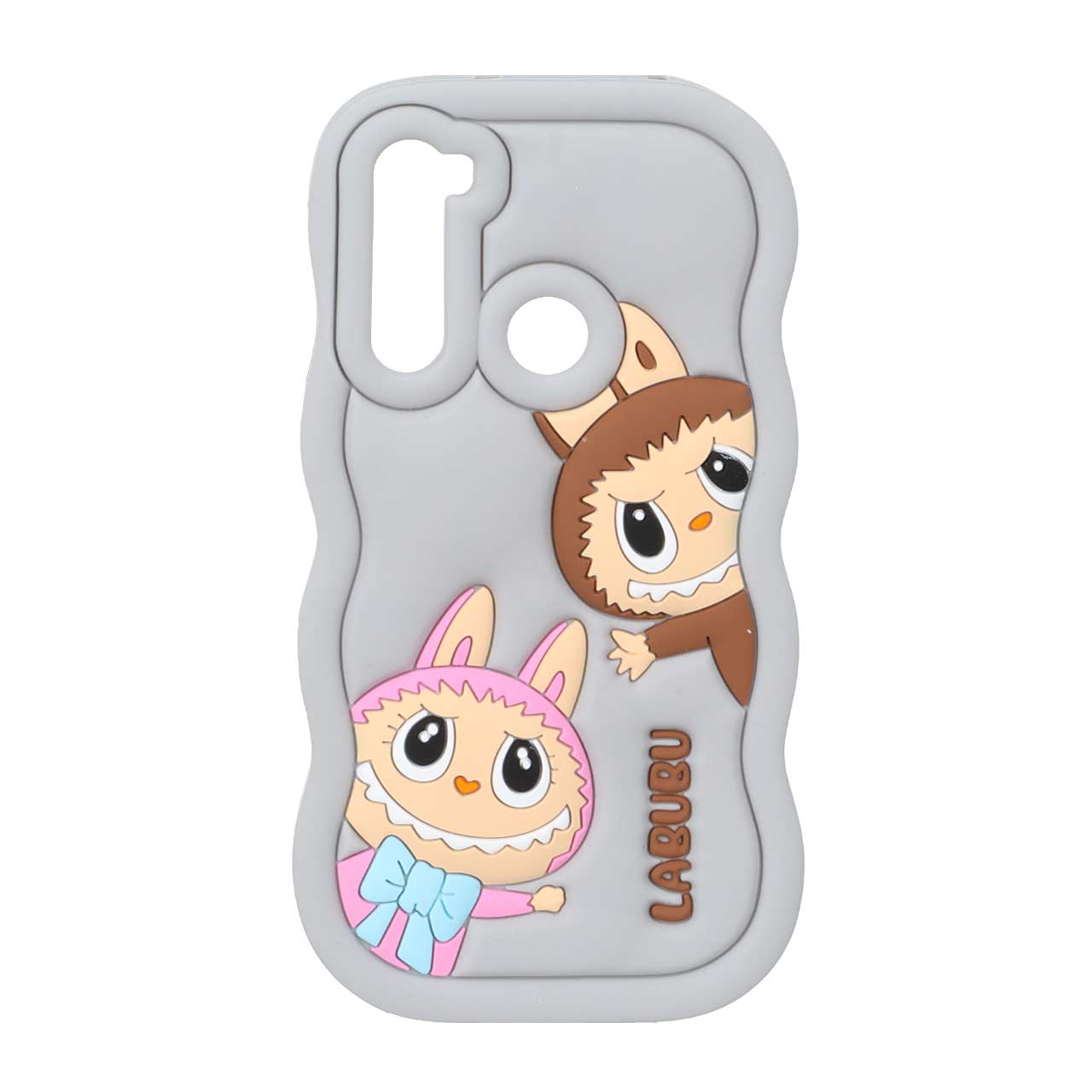 1572108 قاب سیلیکونی کنگره ای Labubu برجسته فانتزی Xiaomi Redmi Note 8 - طوسی - تصویر 1