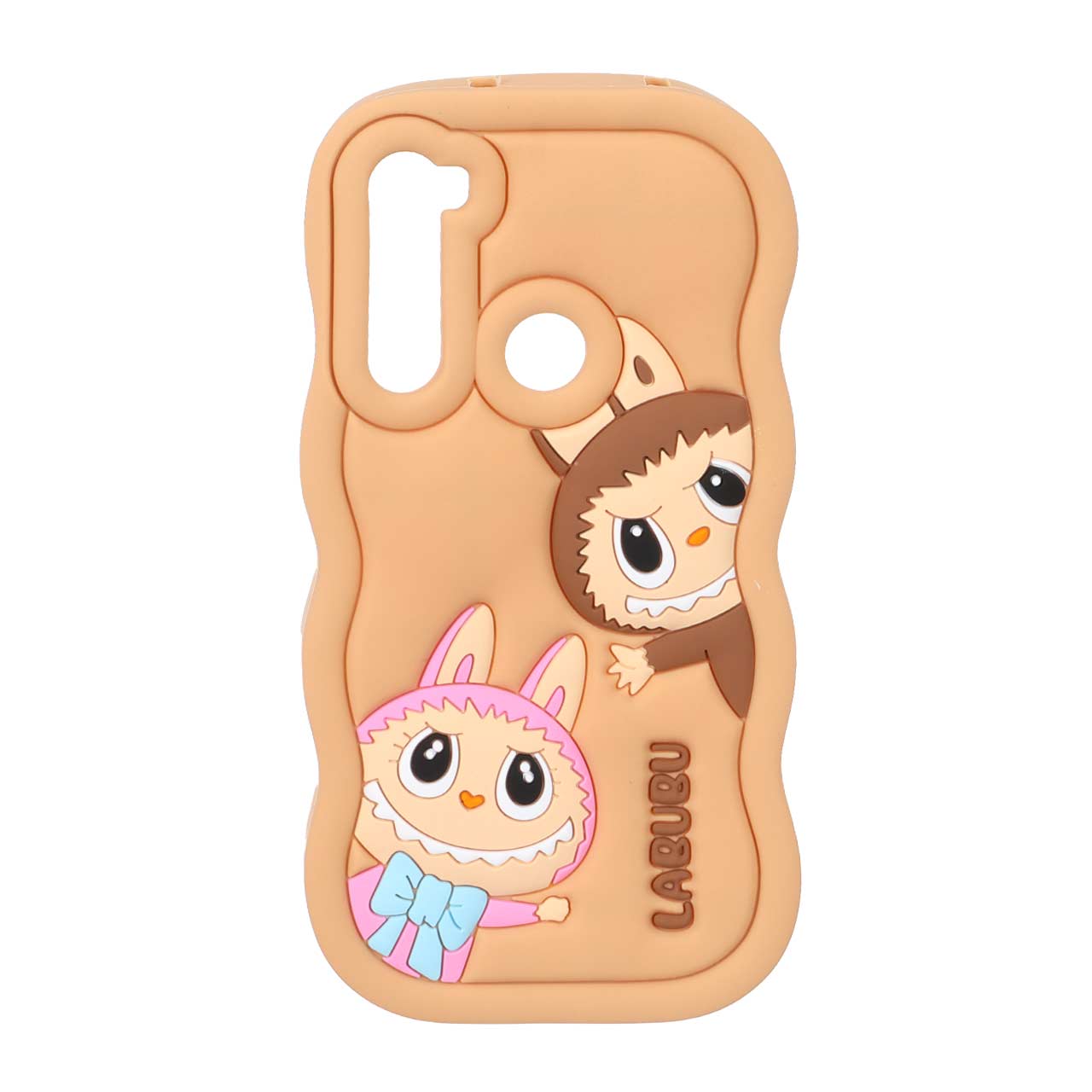 1572114 قاب سیلیکونی کنگره ای Labubu برجسته فانتزی Xiaomi Redmi Note 8 - عسلی - تصویر 1