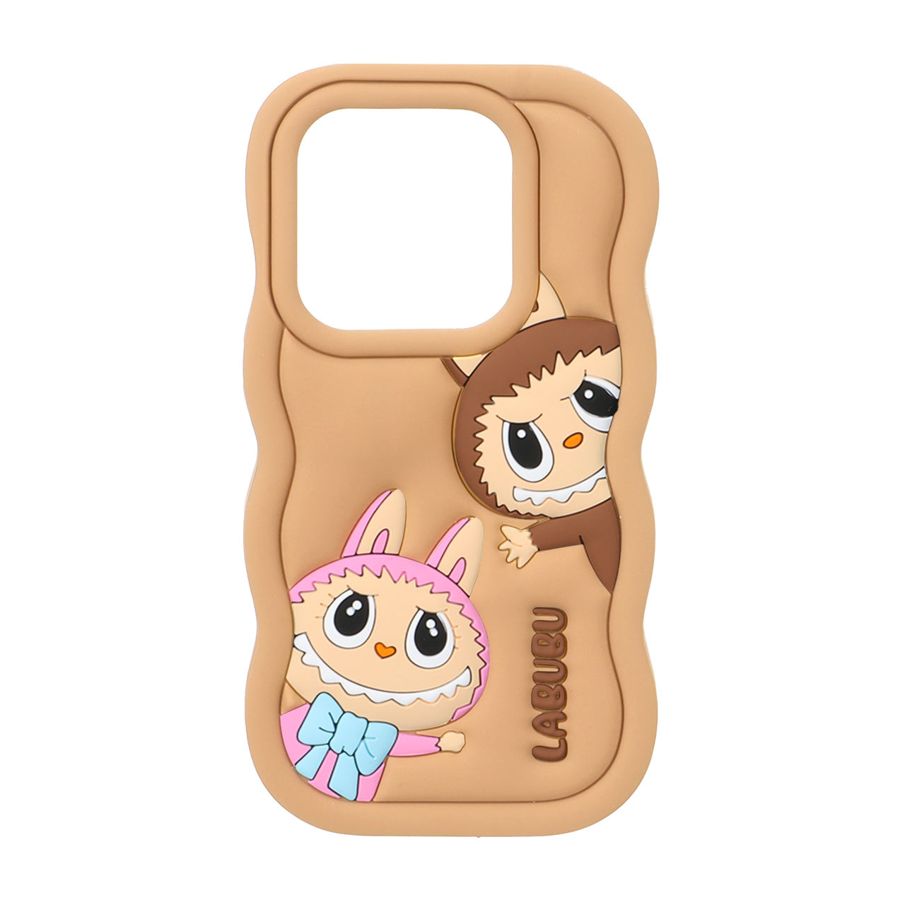 1572142 قاب سیلیکونی کنگره ای Labubu برجسته فانتزی Xiaomi Redmi Note 14 4G - عسلی - تصویر 1