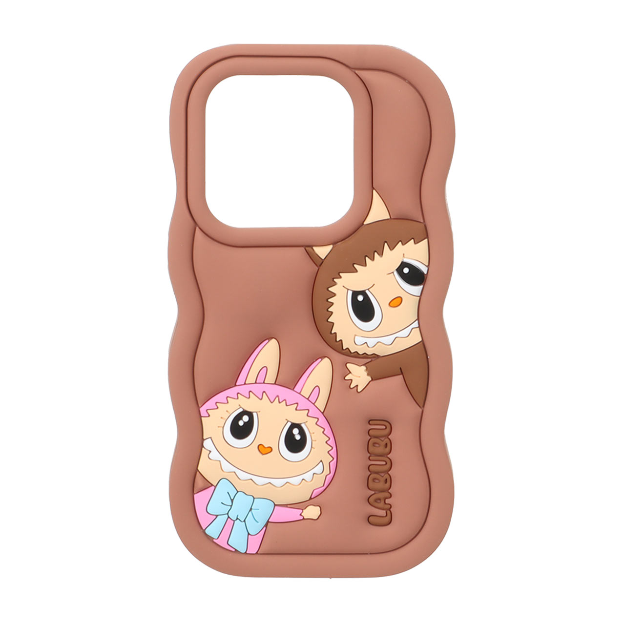 1572146 قاب سیلیکونی کنگره ای Labubu برجسته فانتزی Xiaomi Redmi Note 14 4G - قهوه ای - تصویر 1