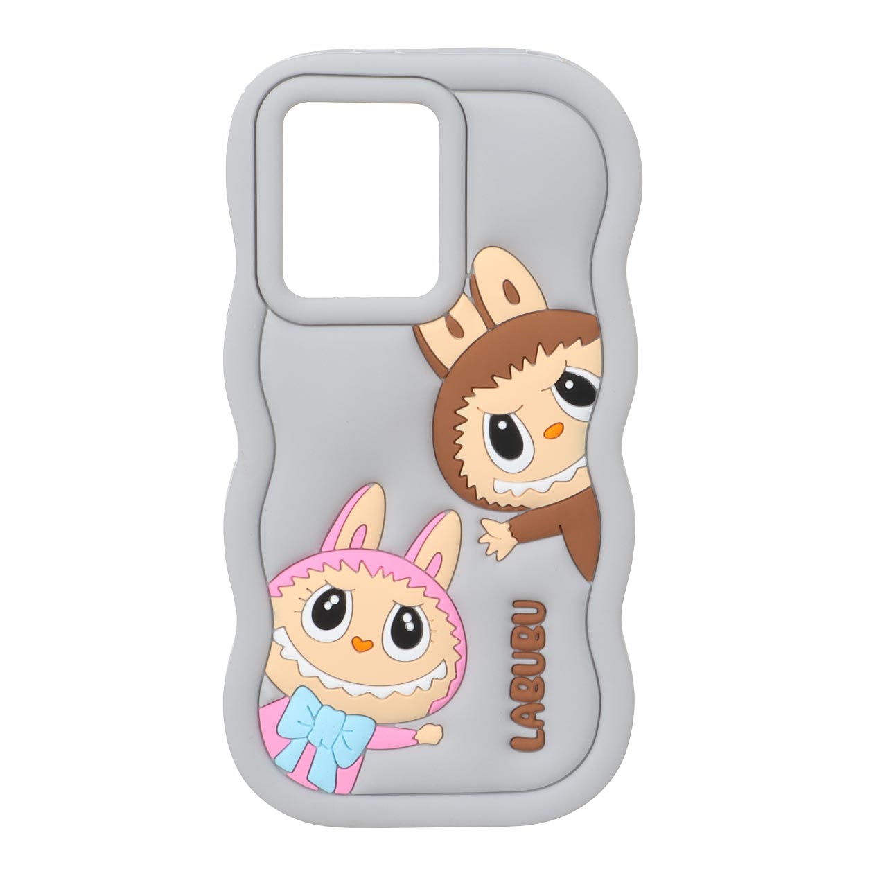 1572178 قاب سیلیکونی کنگره ای Labubu برجسته فانتزی Xiaomi Redmi Note 12 4G / Redmi Note 12 5G / Redmi Note 12 Pro / Poco X5 5G - طوسی - تصویر 1