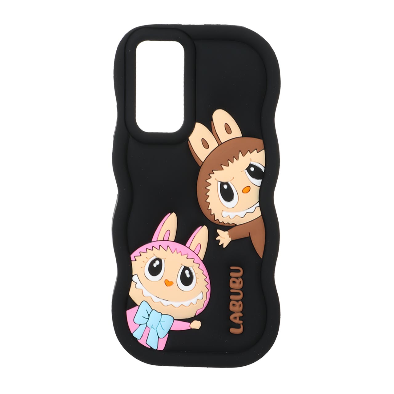 1572204 قاب سیلیکونی کنگره ای Labubu برجسته فانتزی Xiaomi Redmi Note 12S / Xiaomi Redmi Note 11 4G / Redmi Note 11S - مشکی - تصویر 1