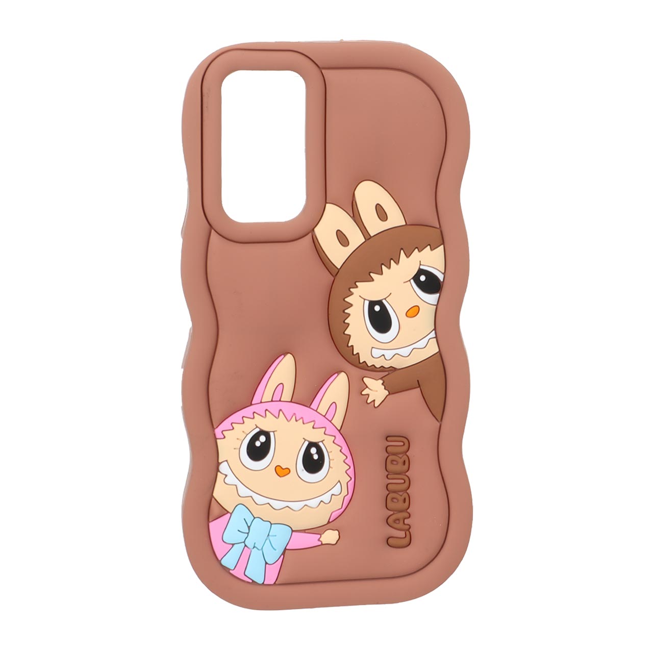 1572216 قاب سیلیکونی کنگره ای Labubu برجسته فانتزی Xiaomi Redmi Note 12S / Xiaomi Redmi Note 11 4G / Redmi Note 11S - قهوه ای - تصویر 1