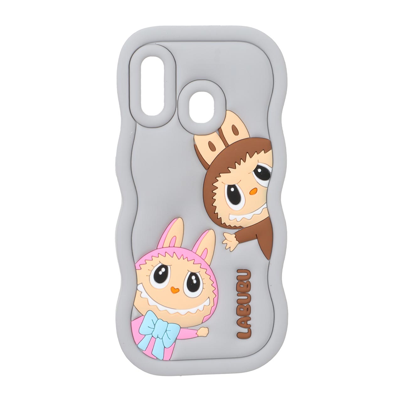 1572258 قاب سیلیکونی کنگره ای Labubu برجسته فانتزی Samsung Galaxy A30 / A20 / M10s - طوسی - تصویر 1