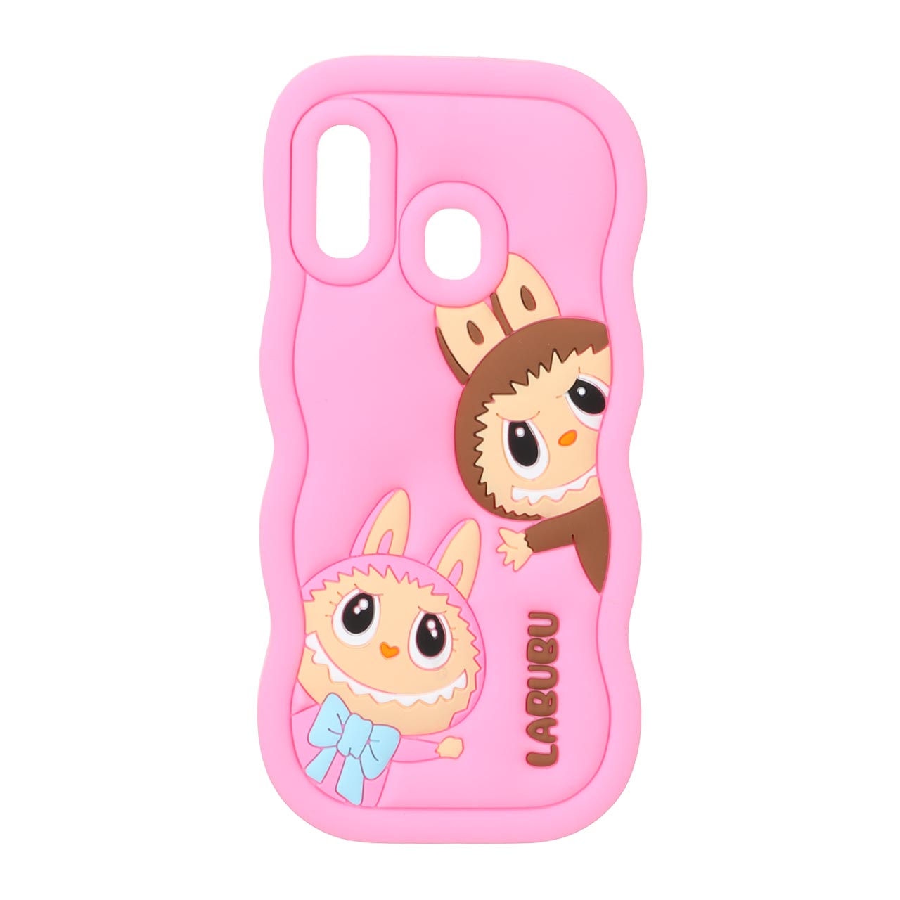 1572264 قاب سیلیکونی کنگره ای Labubu برجسته فانتزی Samsung Galaxy A30 / A20 / M10s - صورتی - تصویر 1