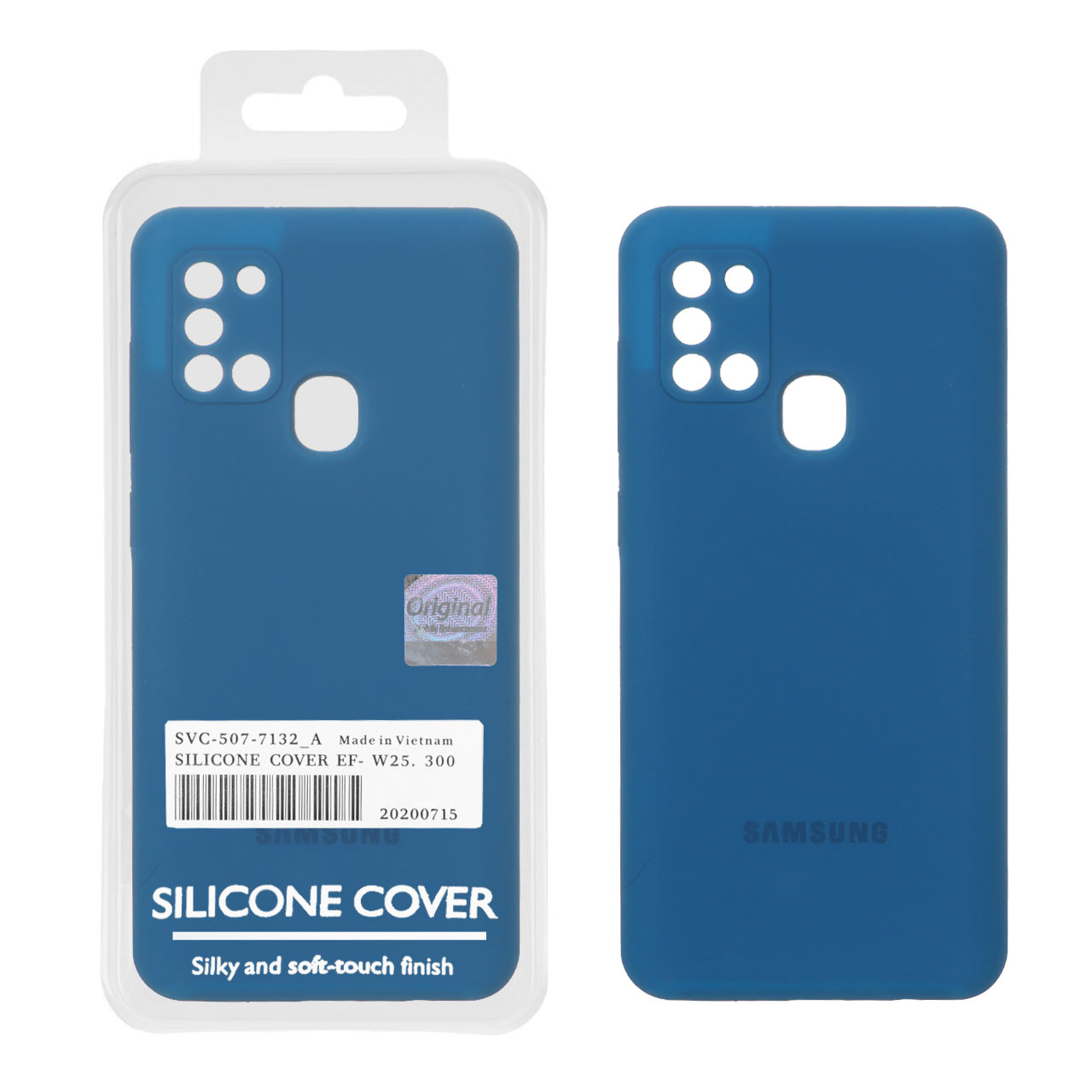 1572722 قاب سیلیکونی پاک کنی اورجینال Master Quality مدل Samsung Galaxy A21s - آبی کاربنی (پک دار) - تصویر 1
