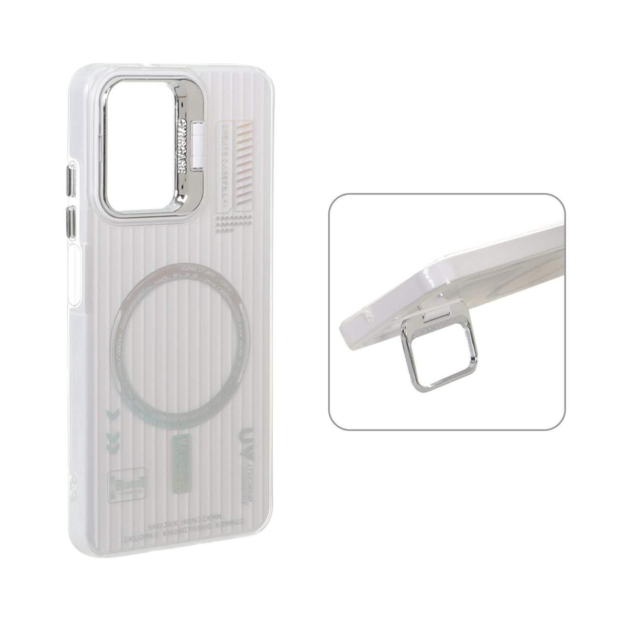 1572834 قاب Cyns Case ژله ای دو لایه RT لنز استندشو طرح مگ سیف Xiaomi Redmi Note 10 4G / Redmi Note 10S / Poco M5S - سفید - تصویر 1